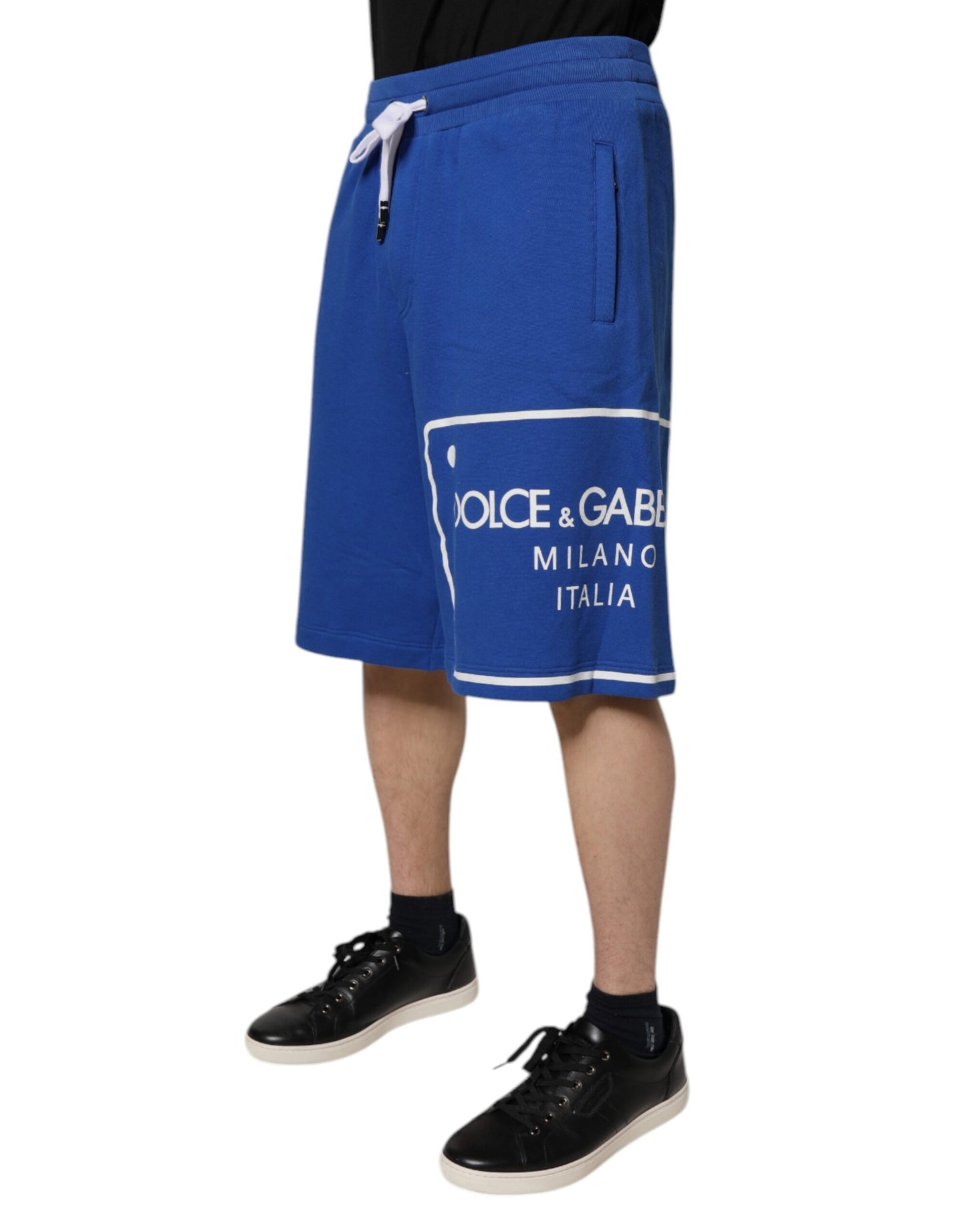 Dolce & Gabbana – Blaue Bermuda-Sweatshorts aus Baumwolle mit Logo