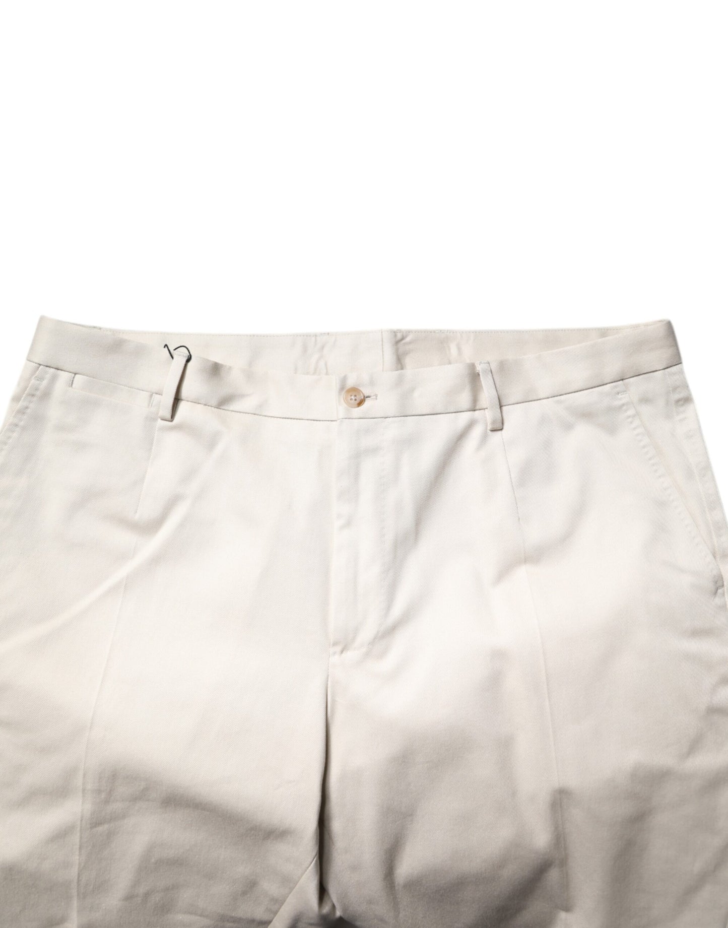 Dolce & Gabbana – Beige Bermudashorts aus Baumwollstretch mit mittlerer Taille