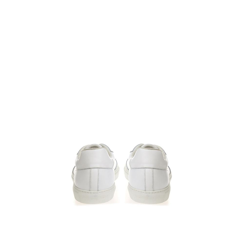 Roberto Cavalli Weiße Leder-Sneakers Luxus-Schuhe