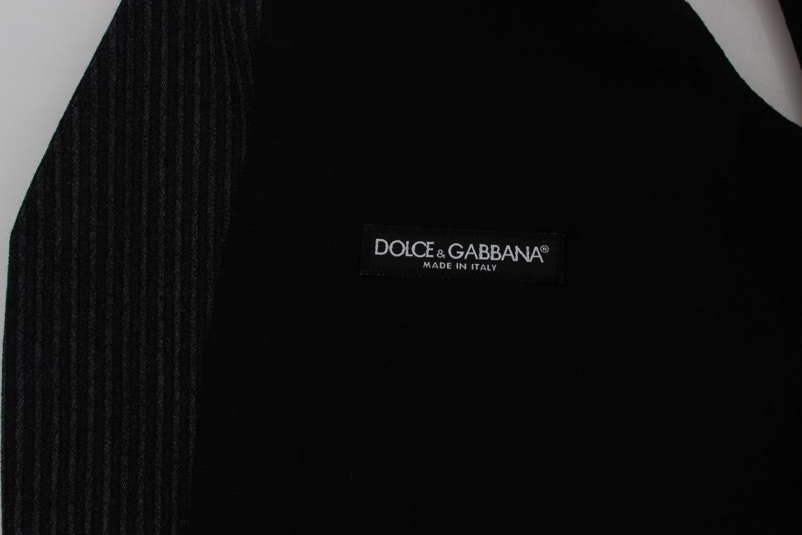 Dolce & Gabbana – Grau gestreifte formelle Strickjacke
