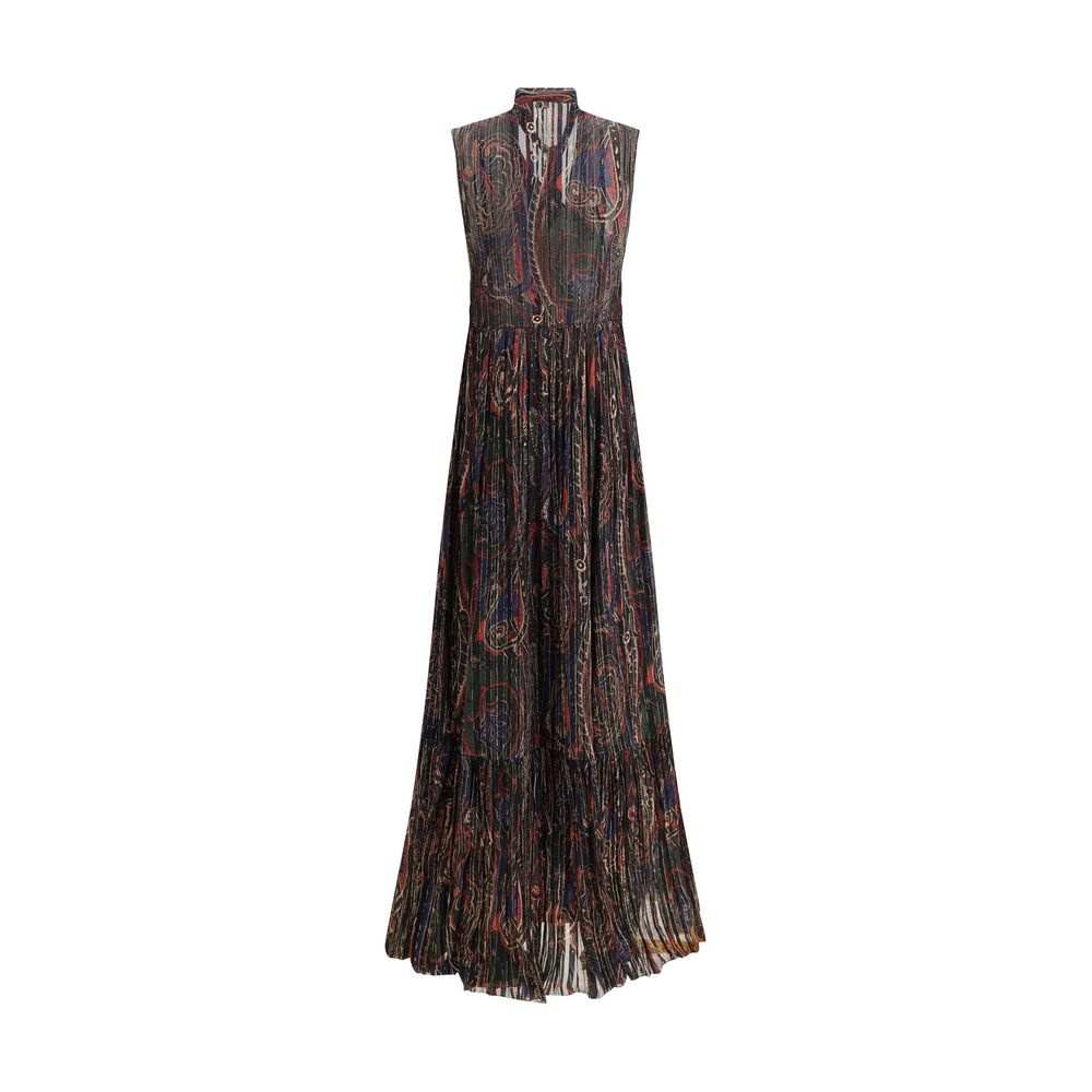 Saint Laurent – Langes Paisley-Kleid