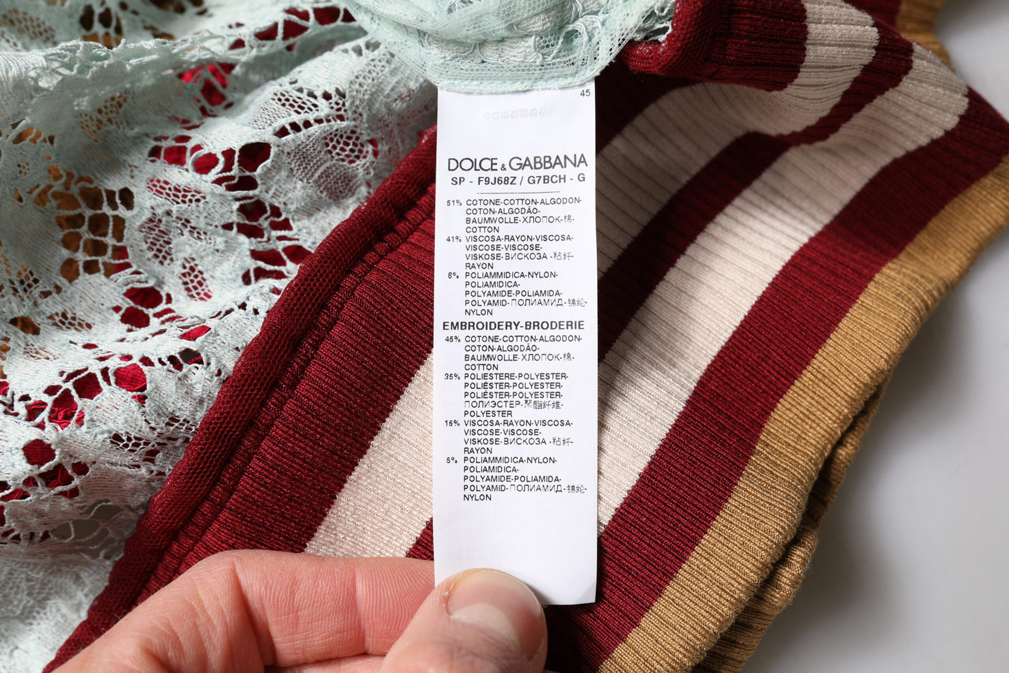 Dolce & Gabbana Mehrfarbiger Cardigan-Pullover mit Blumenspitze