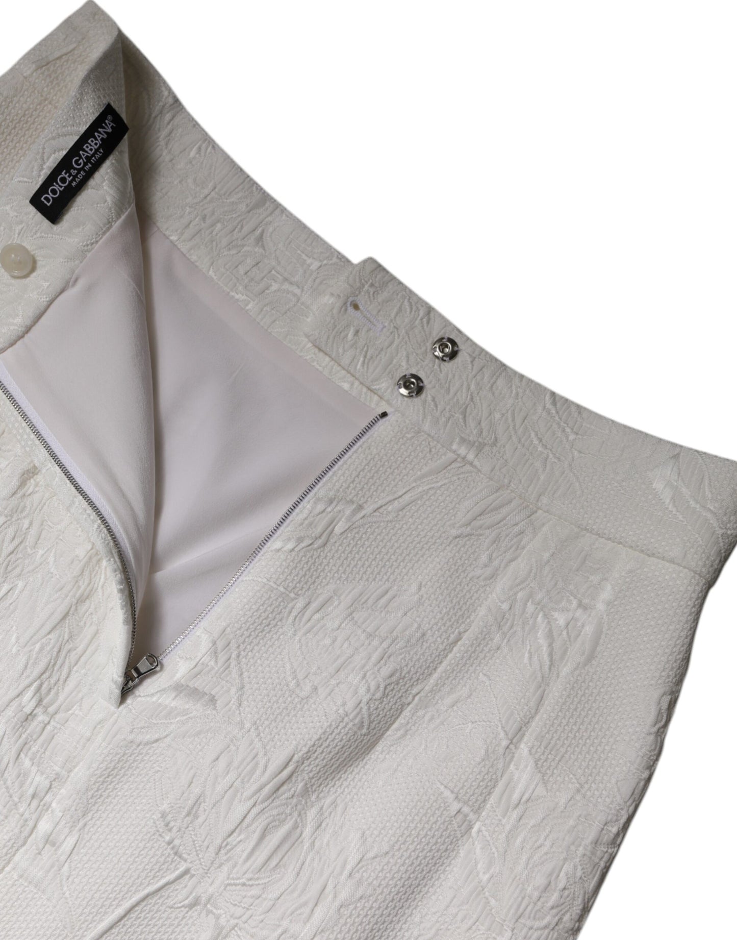Dolce & Gabbana, weißer, knielanger Bleistiftrock mit hoher Taille