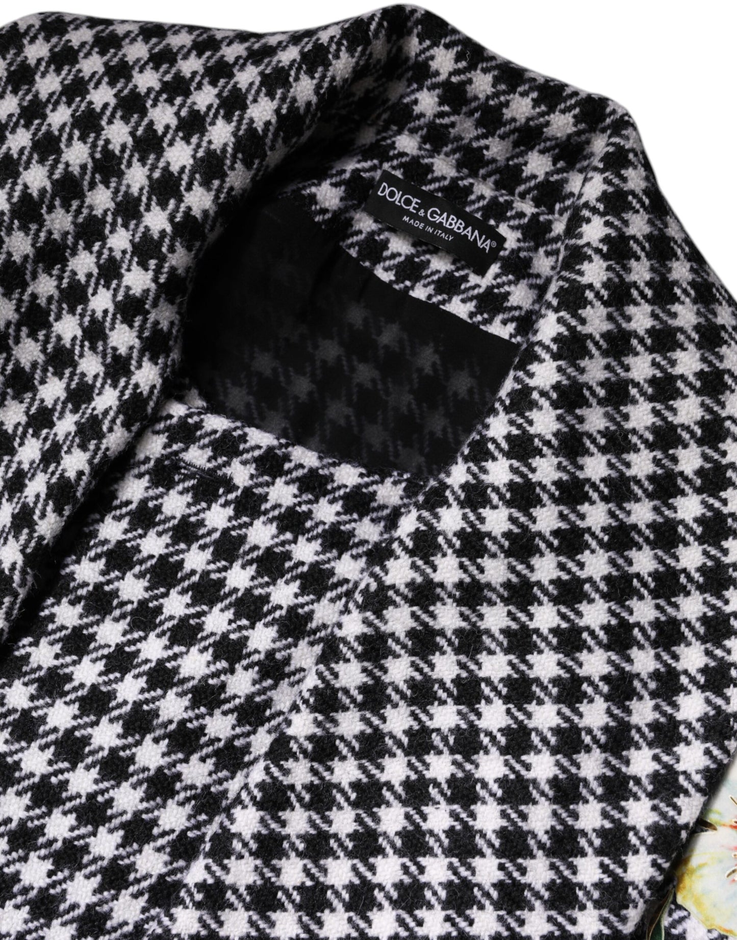 Dolce & Gabbana – Cape-Jacke mit Blumenmuster in Schwarz und Weiß