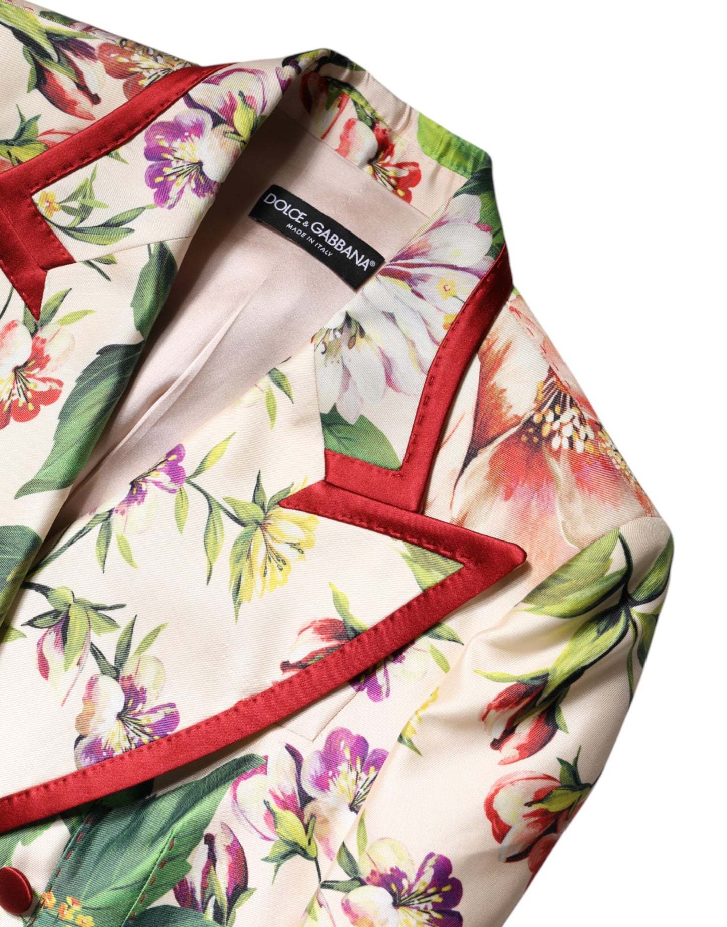 Dolce & Gabbana – Zweireihige Jacke mit mehrfarbigem Blumenmuster