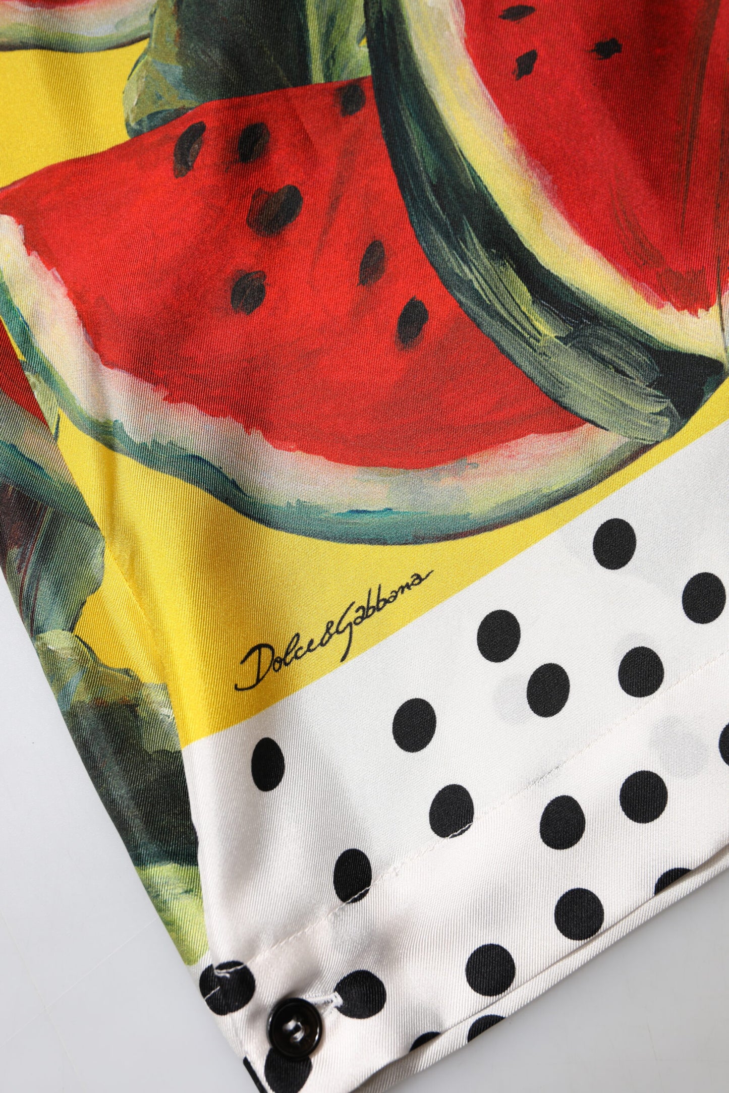 Dolce & Gabbana – Mehrfarbiges Hemdoberteil mit Wassermelonenkragen