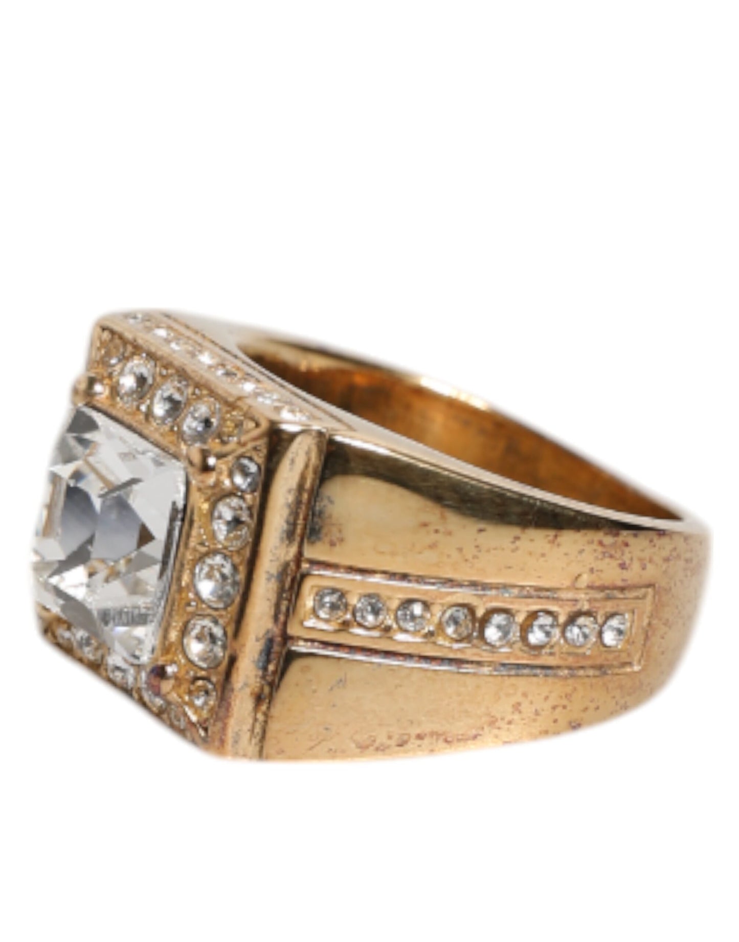 Dolce & Gabbana – Goldfarbener Ring aus Sterlingsilber 925 mit Kristallen