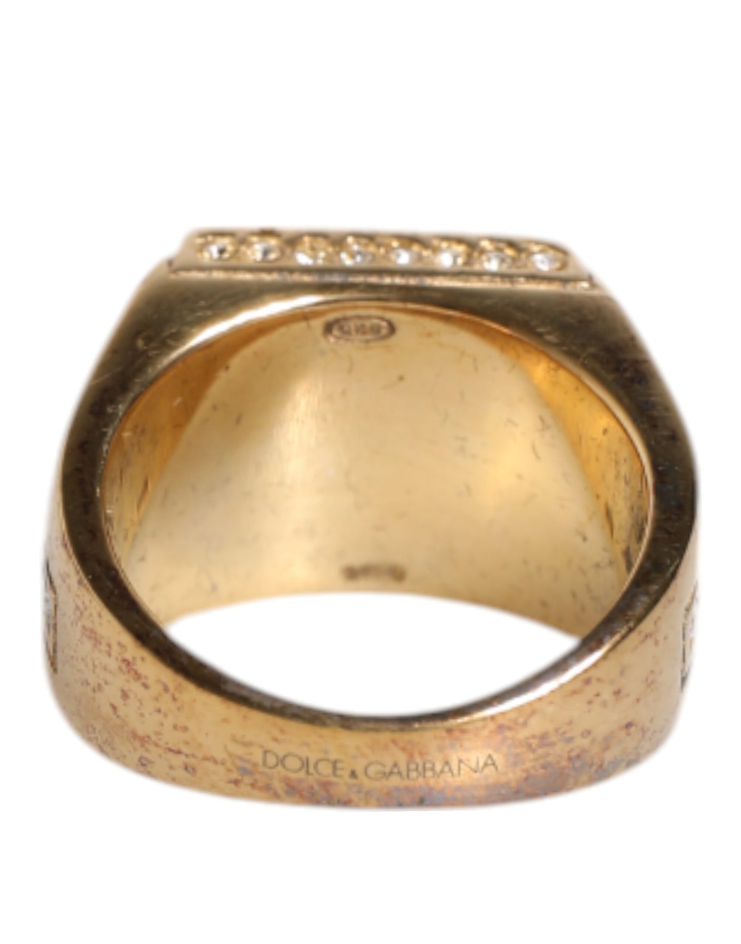 Dolce & Gabbana – Goldfarbener Ring aus Sterlingsilber 925 mit Kristallen