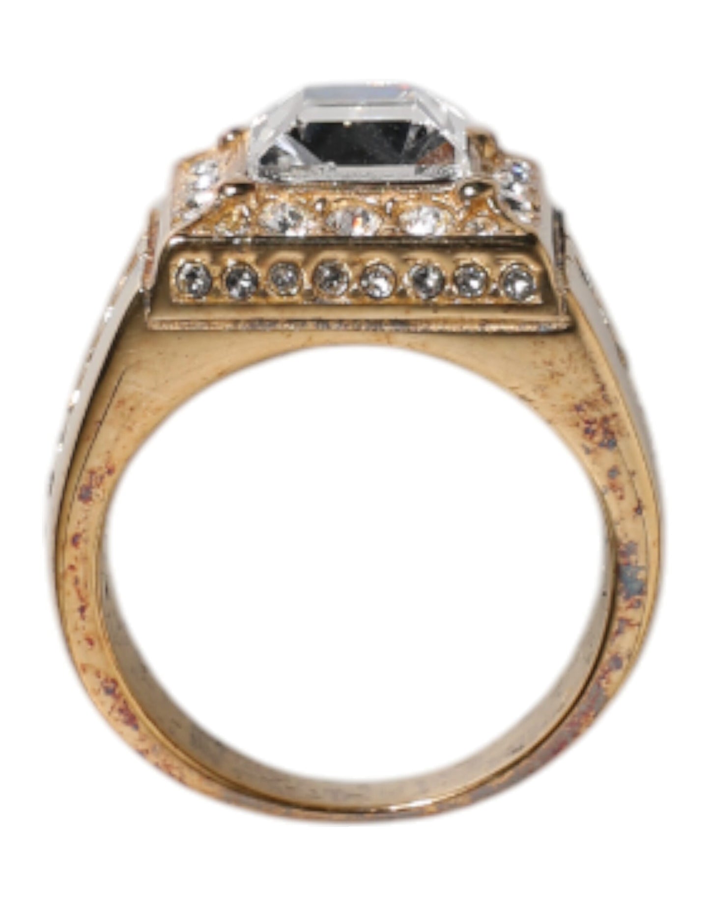 Dolce & Gabbana – Goldfarbener Ring aus Sterlingsilber 925 mit Kristallen