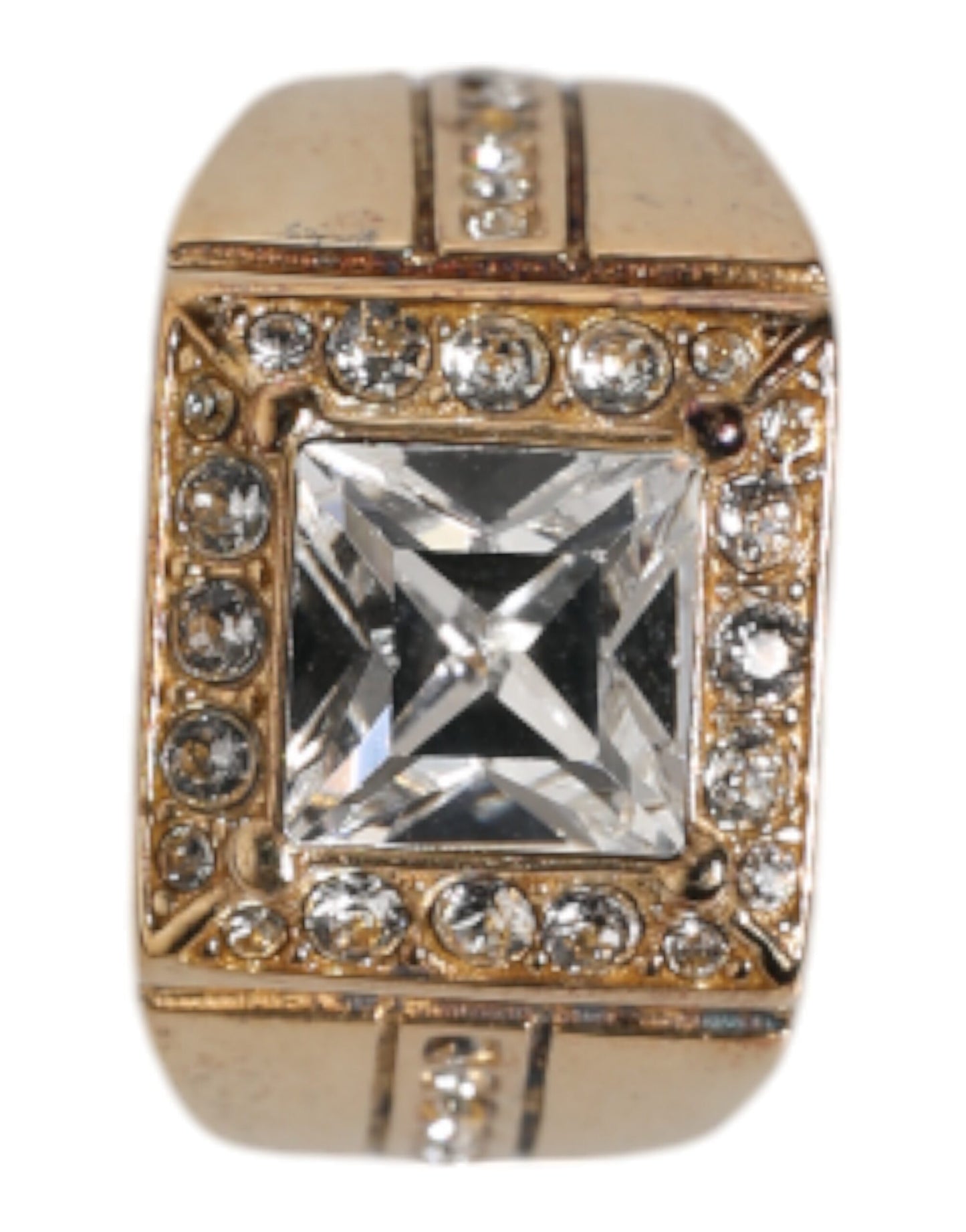 Dolce & Gabbana – Goldfarbener Ring aus Sterlingsilber 925 mit Kristallen