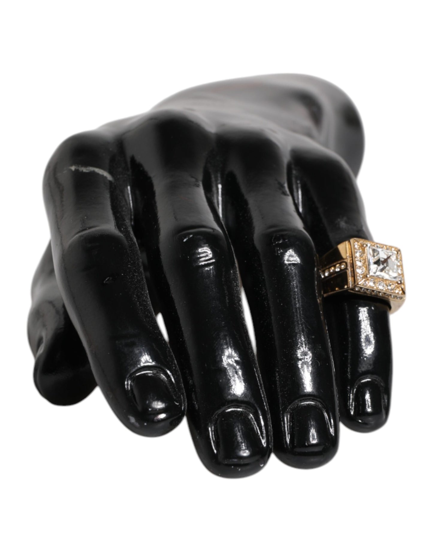 Dolce & Gabbana – Goldfarbener Ring aus Sterlingsilber 925 mit Kristallen