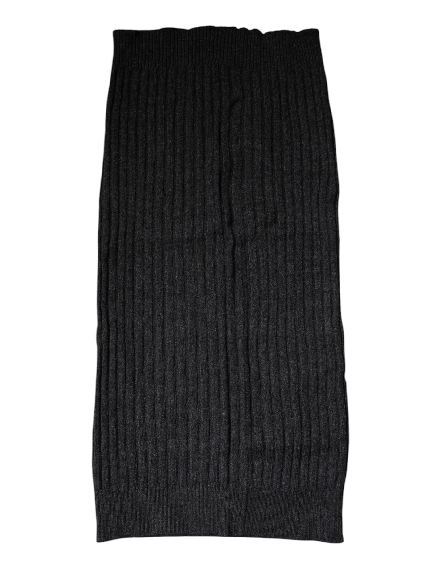 Dolce & Gabbana – Schwarzer, gestrickter Halswärmer-Foulardschal aus Kaschmir
