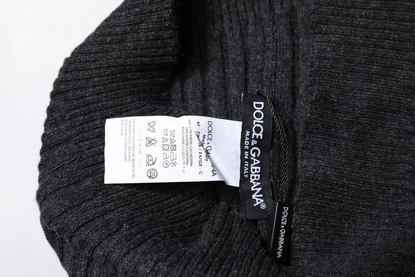 Dolce & Gabbana – Schwarzer, gestrickter Halswärmer-Foulardschal aus Kaschmir