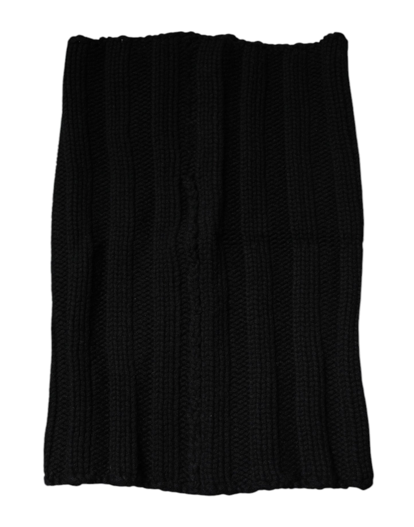 Dolce & Gabbana – Schwarzer, gestrickter Halswärmer-Foulardschal aus Kaschmir