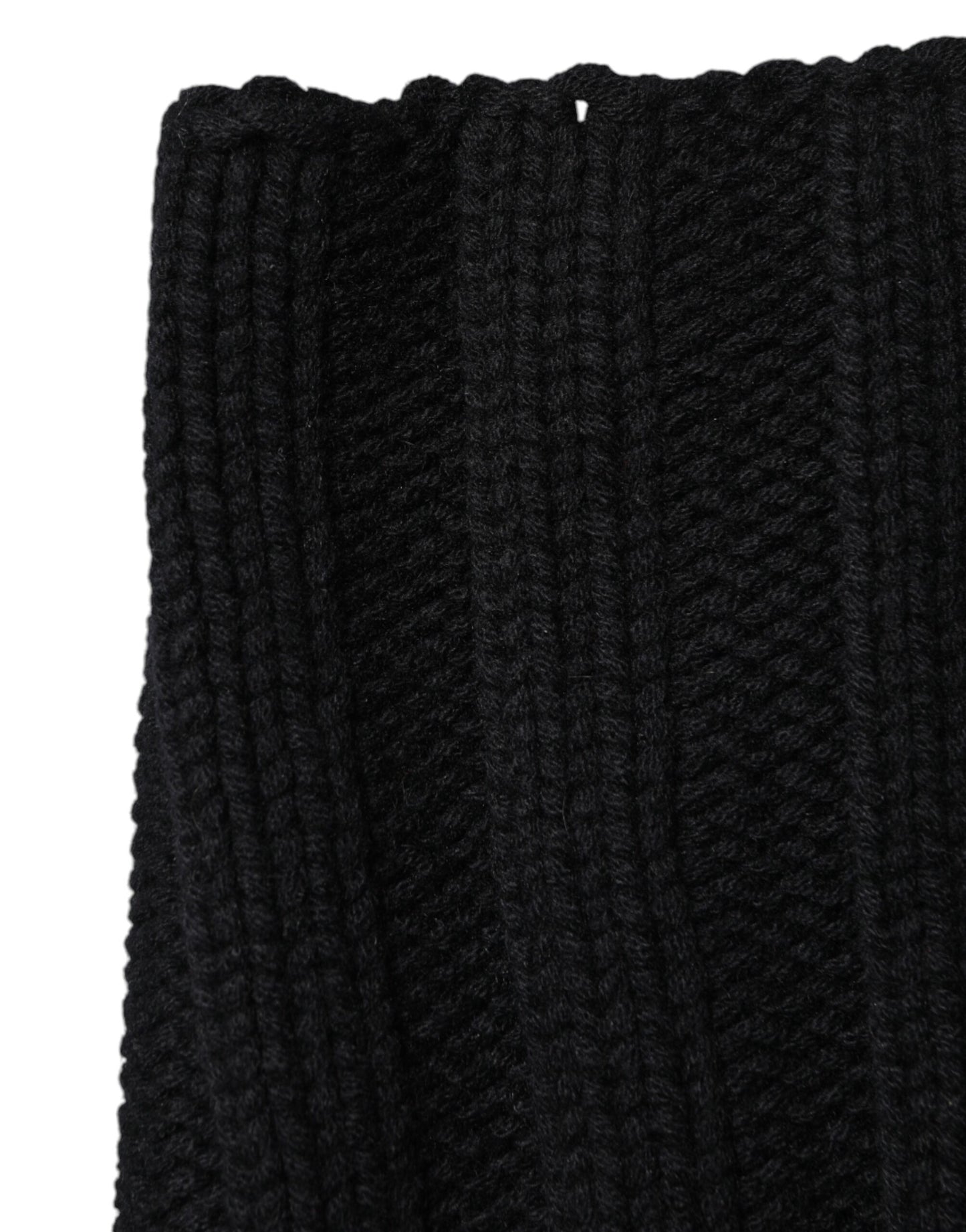 Dolce & Gabbana – Schwarzer, gestrickter Halswärmer-Foulardschal aus Kaschmir