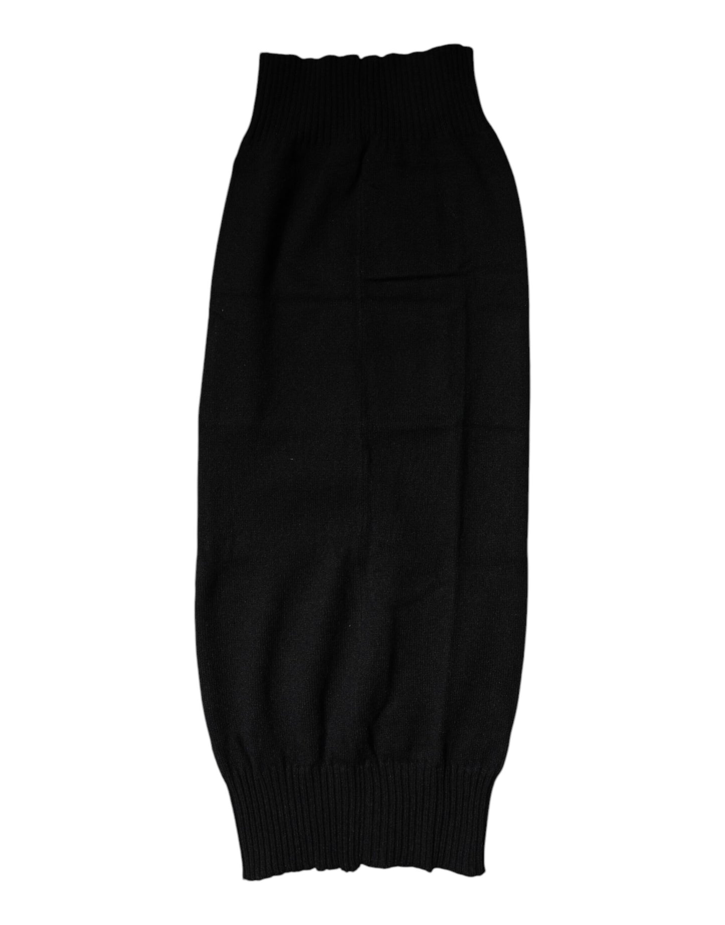 Dolce & Gabbana – Schwarzer, gestrickter Halswärmer-Foulardschal aus Kaschmir