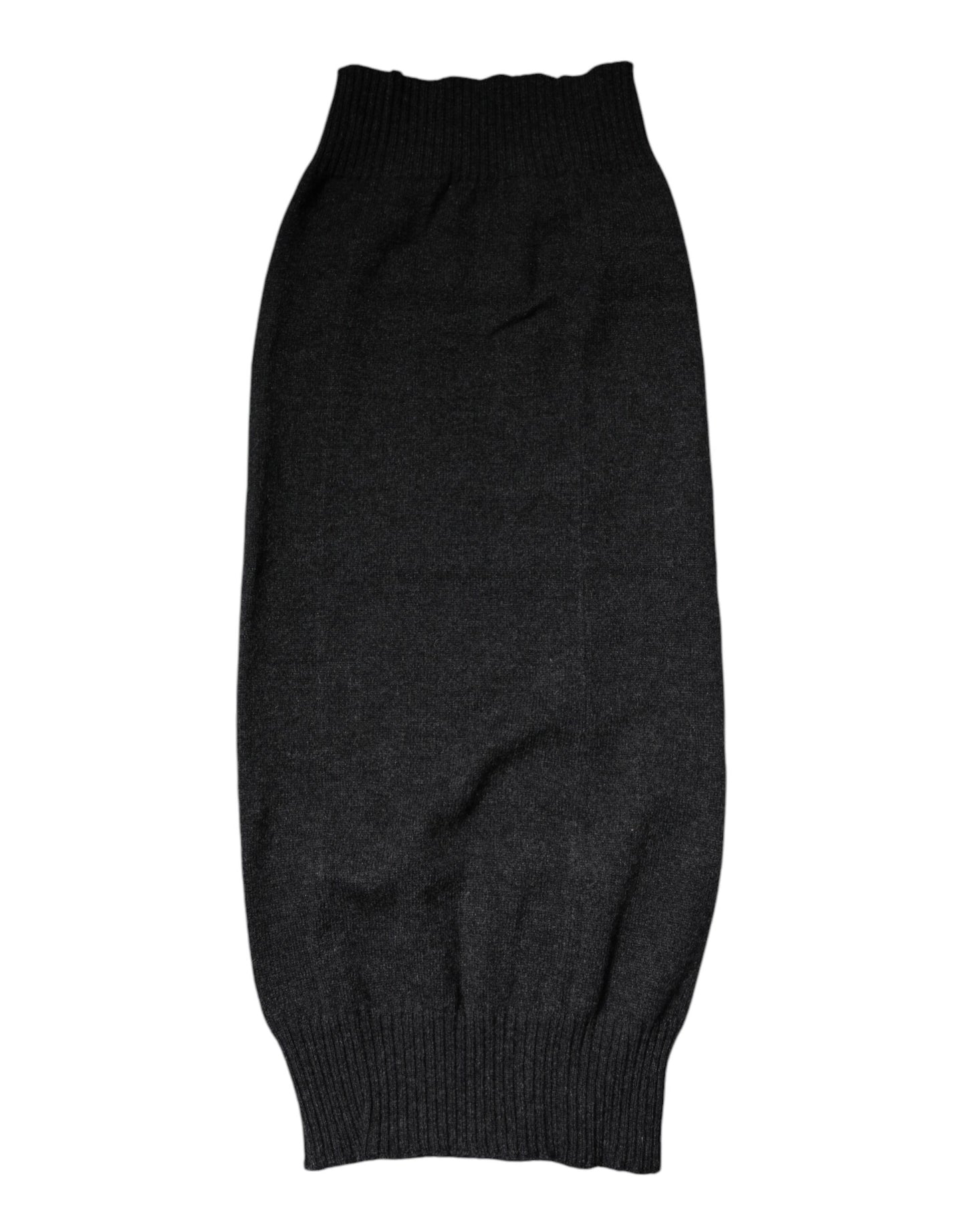 Dolce & Gabbana – Schwarzer, gestrickter Halswärmer-Foulardschal aus Kaschmir