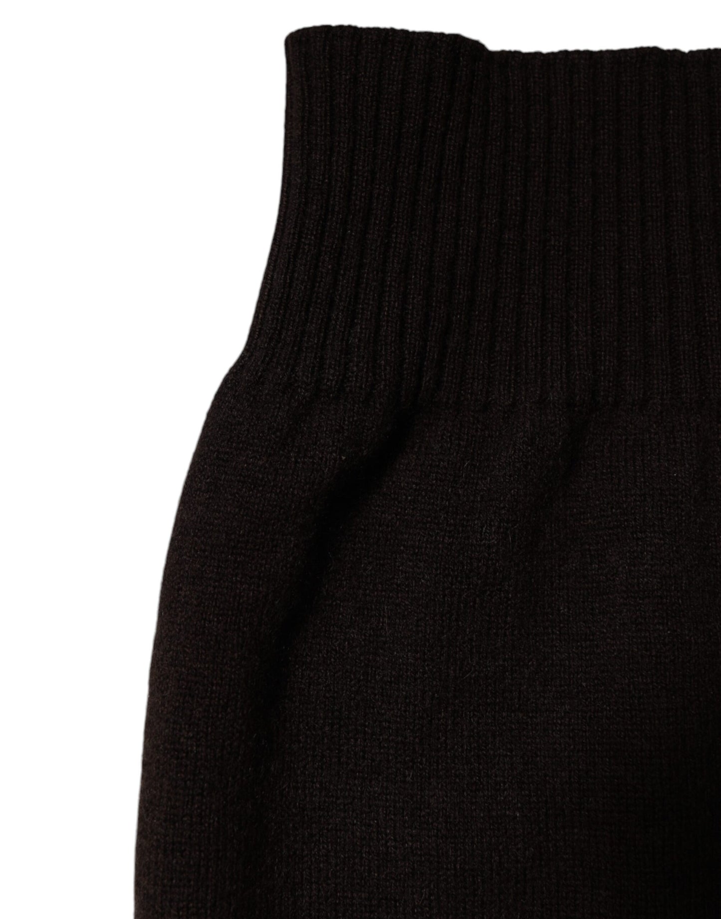 Dolce & Gabbana – Brauner, gestrickter Halswärmer-Foulardschal aus Kaschmir