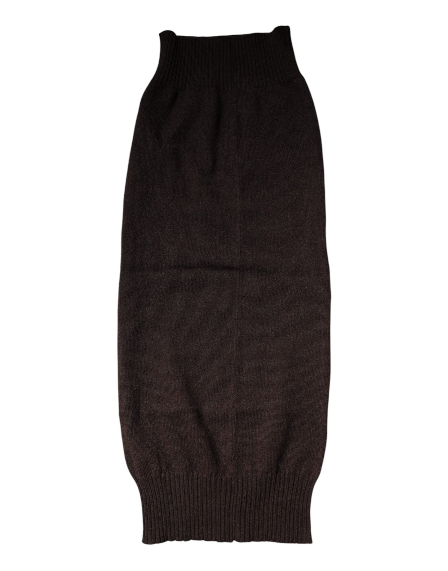 Dolce & Gabbana – Brauner, gestrickter Halswärmer-Foulardschal aus Kaschmir