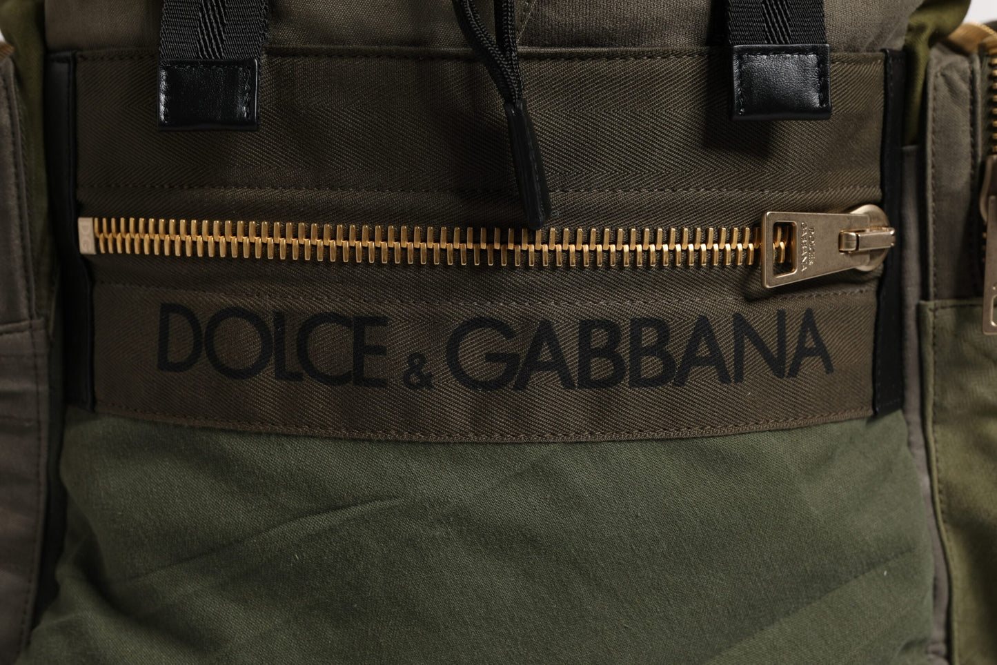 Dolce & Gabbana Militärgrüner Patchwork-Reiserucksack
