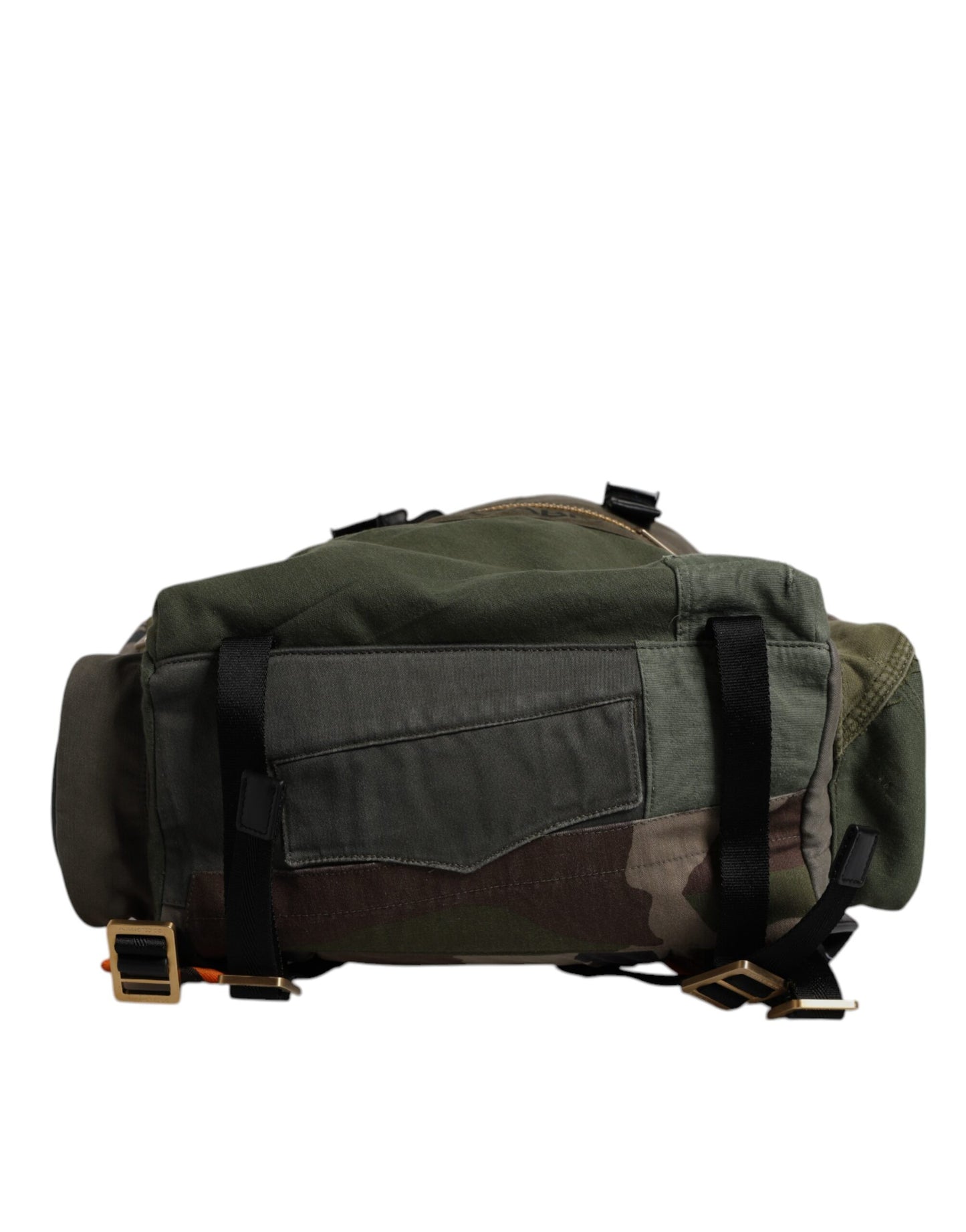Dolce & Gabbana Militärgrüner Patchwork-Schulrucksack