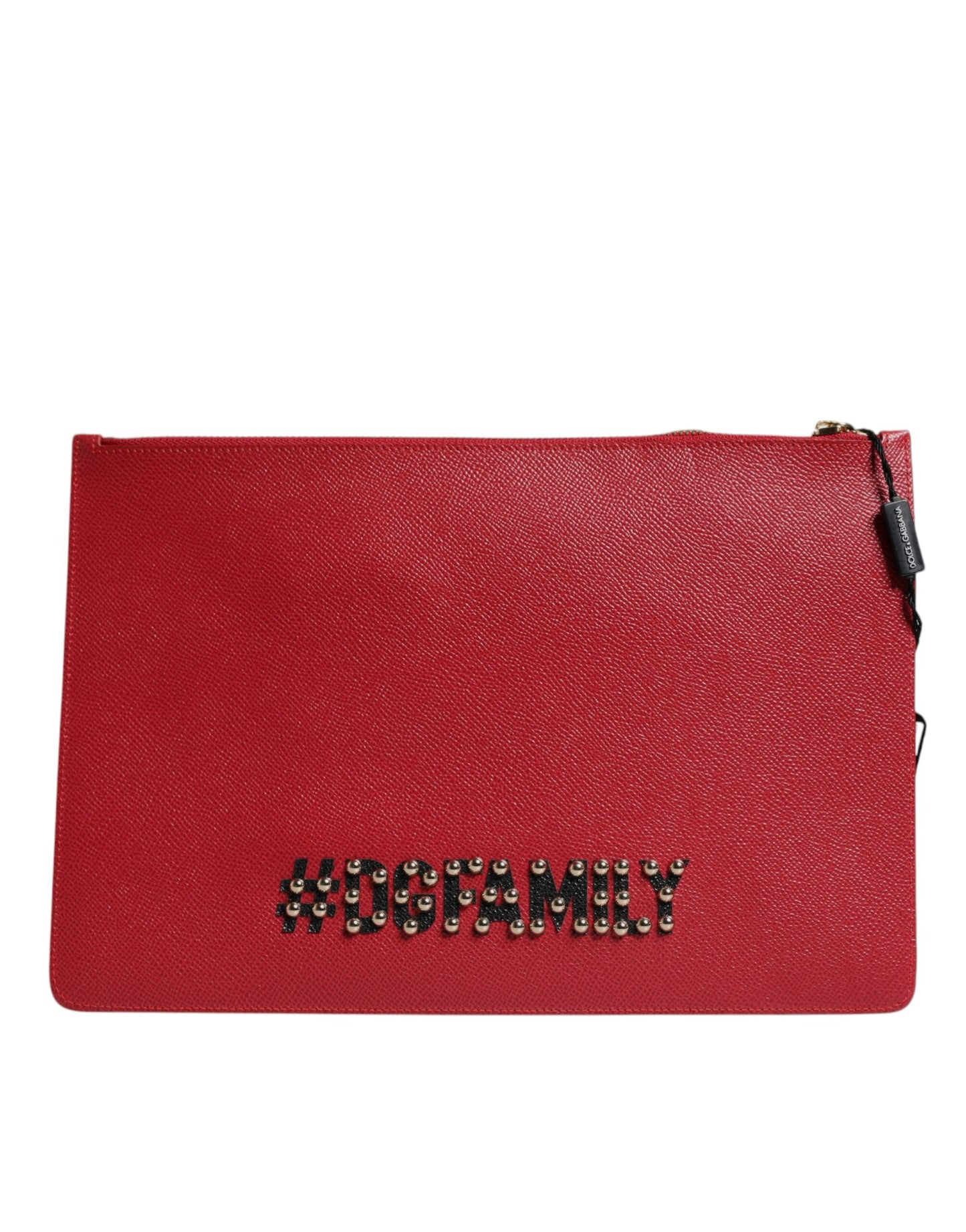 Dolce & Gabbana Rote #DGFamily Clutch aus verziertem Leder