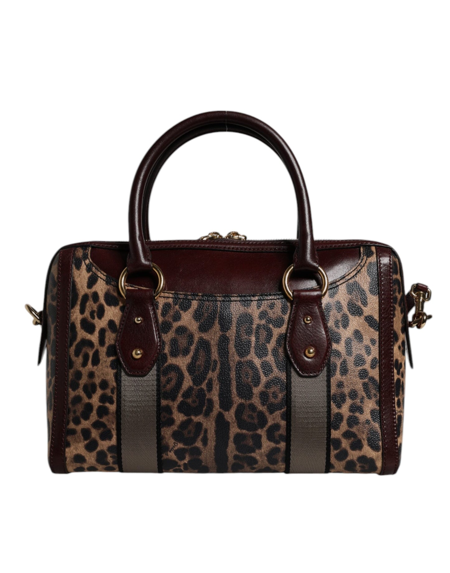 Dolce & Gabbana – Reisetasche aus braunem Leopardenleder mit Schultergurt