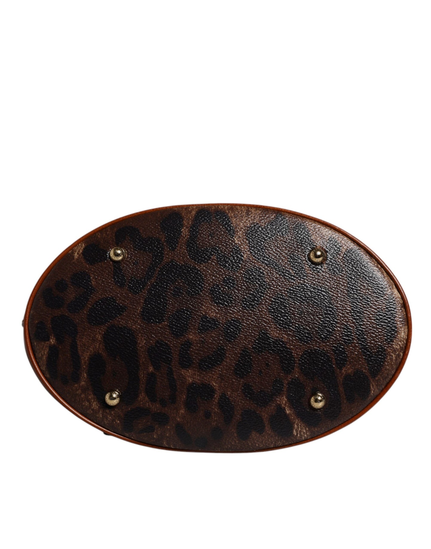 Dolce & Gabbana – Tragetasche aus braunem Leder mit Leopardenmuster und Schulterriemen