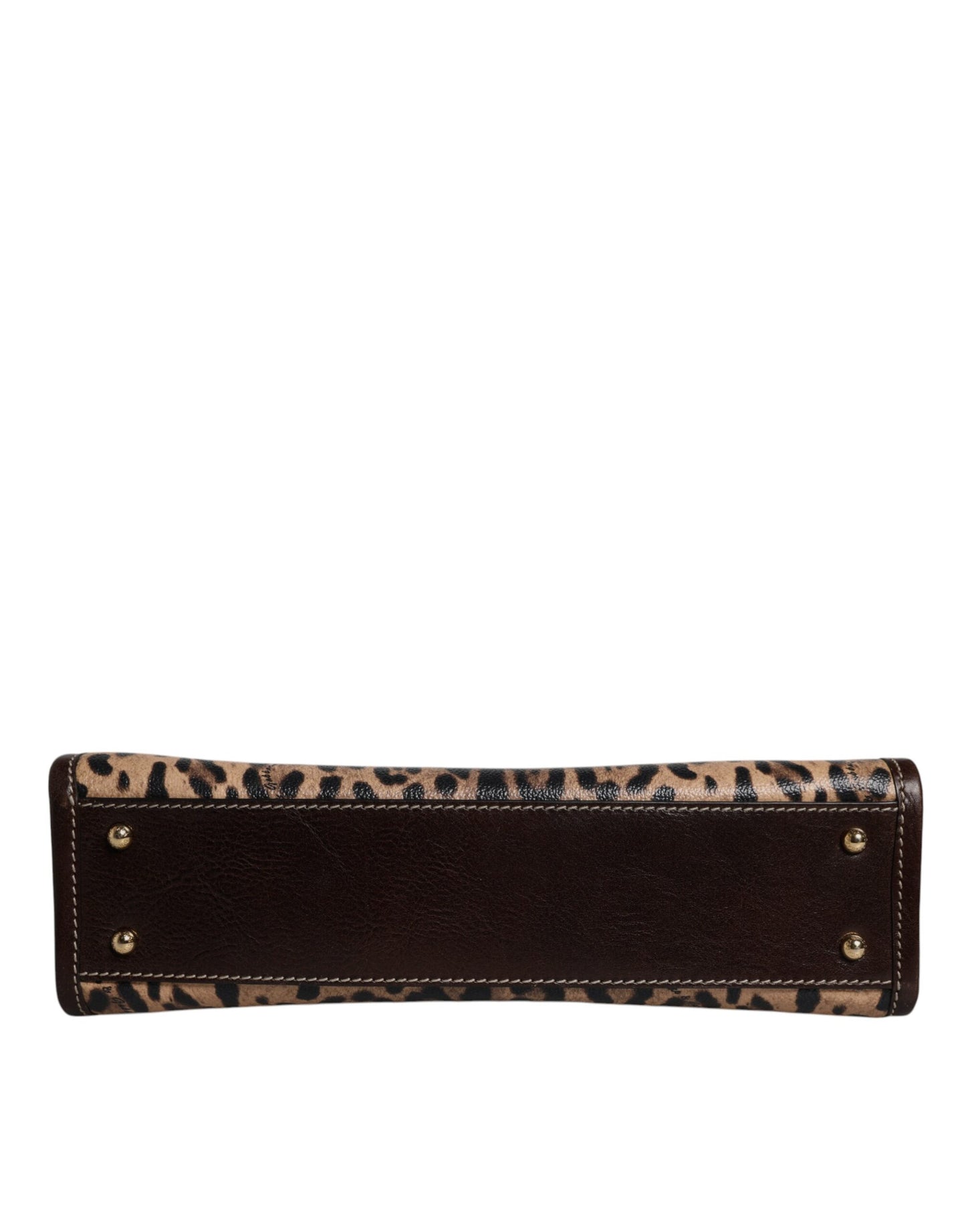 Dolce & Gabbana – Tragetasche aus braunem Leder mit Leopardenmuster und Schulterriemen