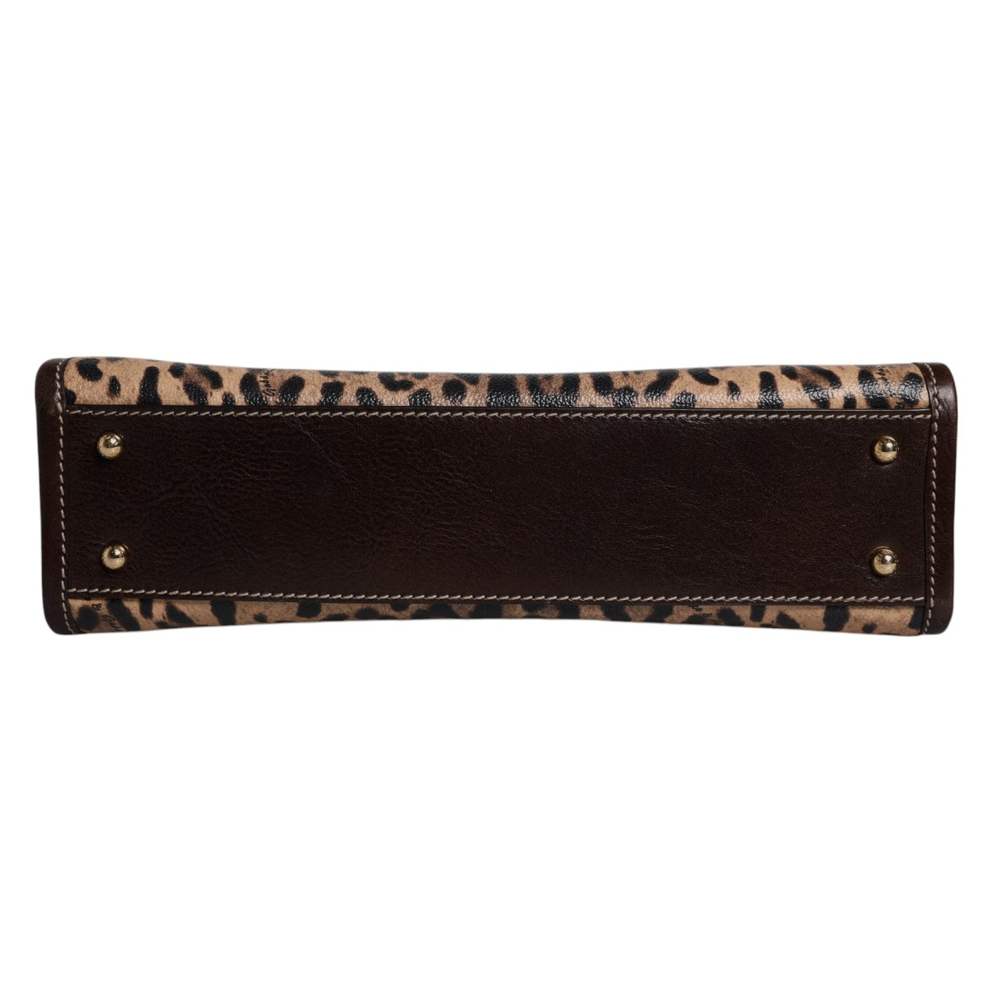 Dolce & Gabbana – Tragetasche aus braunem Leder mit Leopardenmuster und Schulterriemen