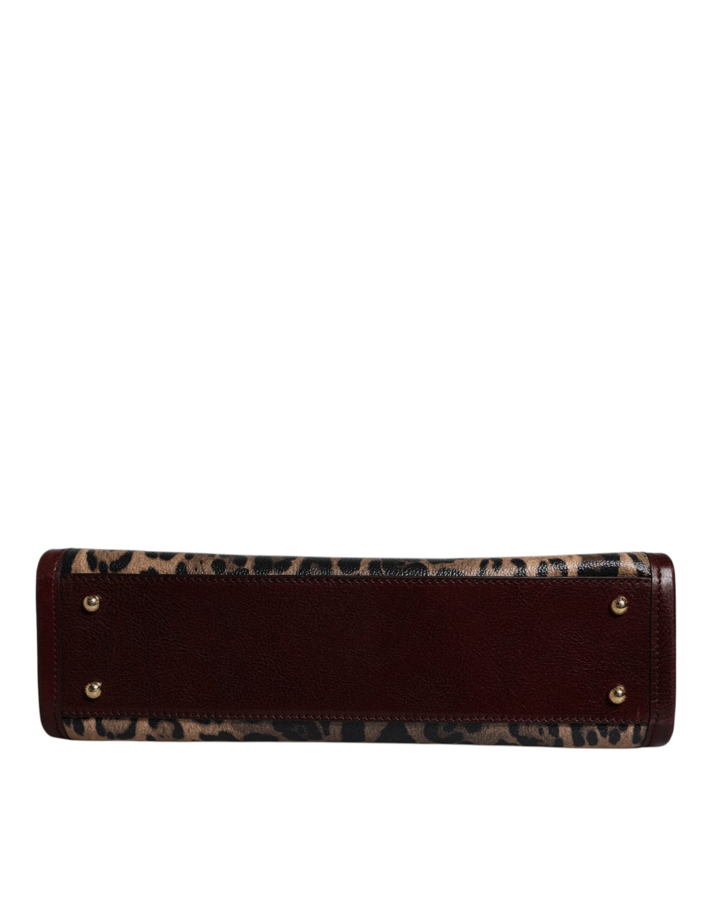 Dolce & Gabbana – Tragetasche aus braunem Leder mit Leopardenmuster und Schulterriemen