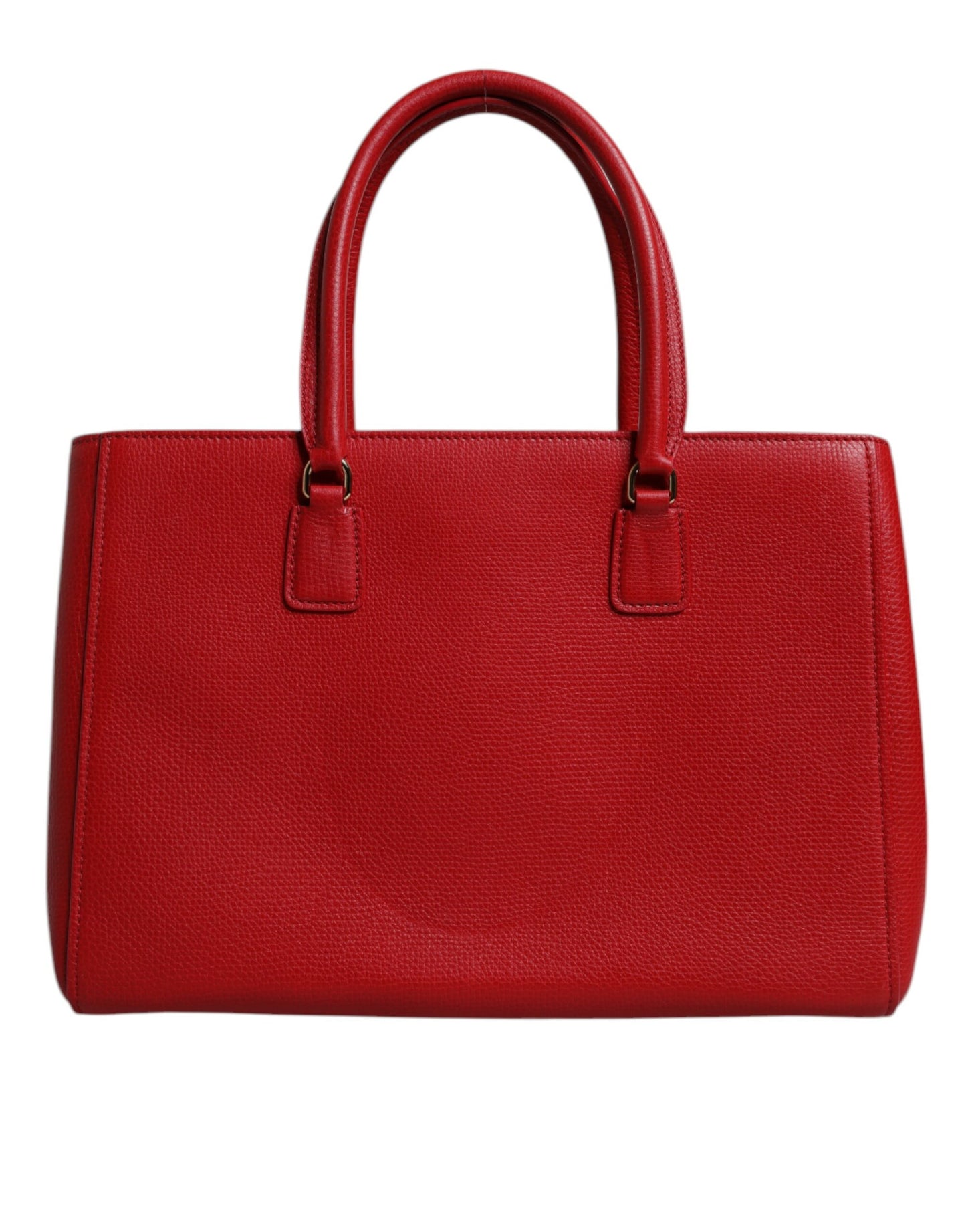 Dolce & Gabbana – Rote Kalbsledertasche mit Logo-Schild und Henkel