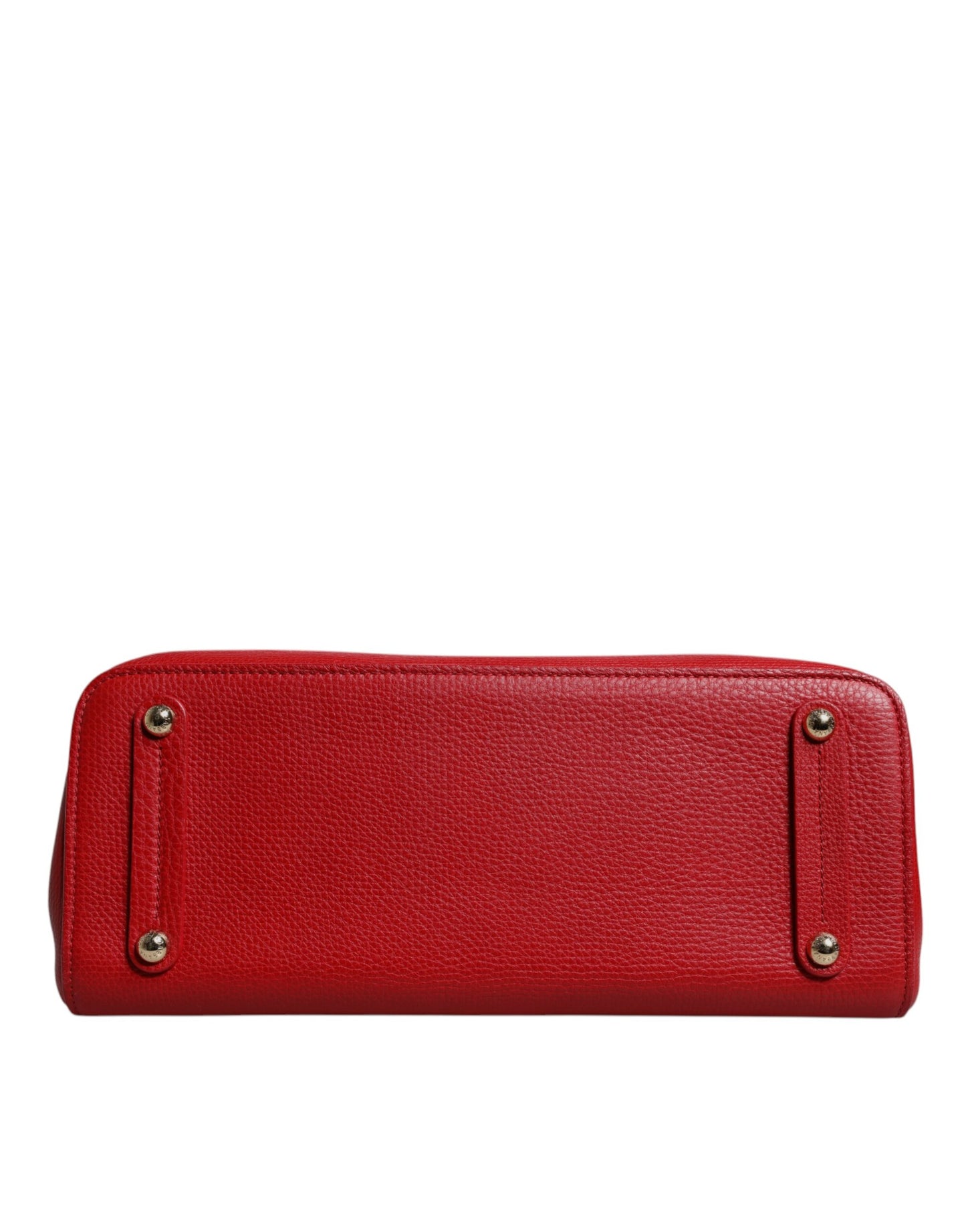 Dolce & Gabbana – Rote Kalbsledertasche mit Logo-Schild und Henkel