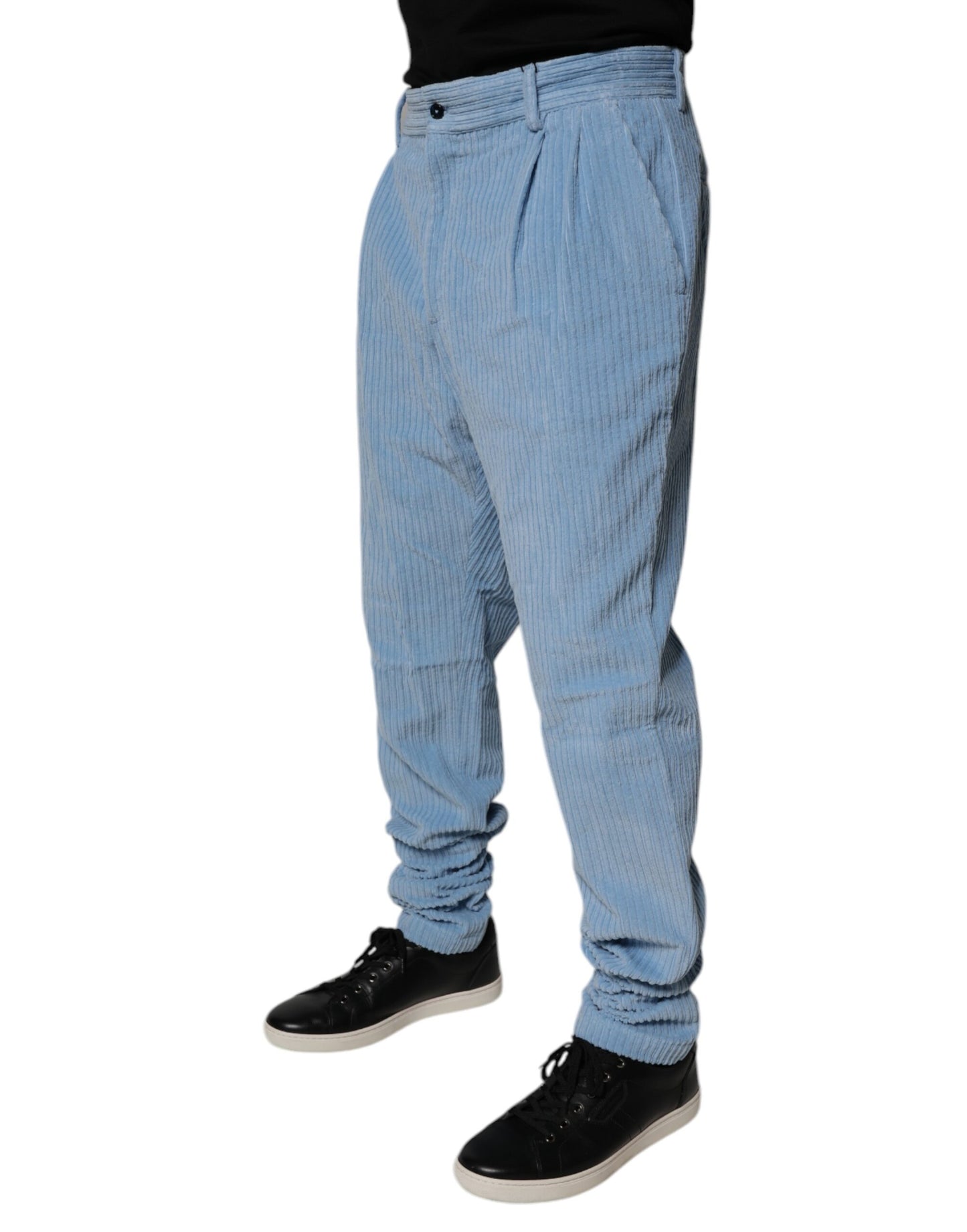 Dolce & Gabbana Hellblaue Skinny-Jeans aus Cord-Baumwolle