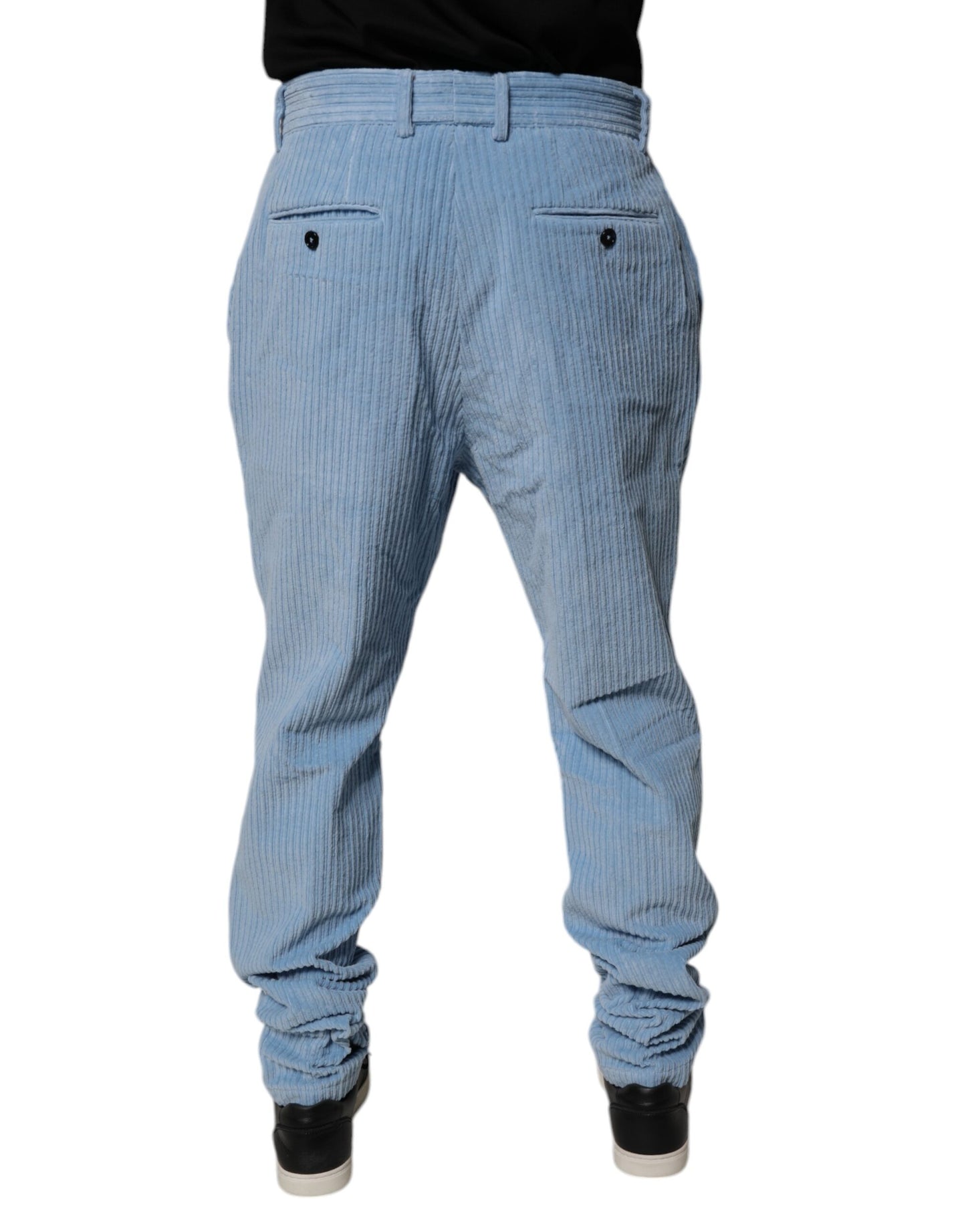 Dolce & Gabbana Hellblaue Skinny-Jeans aus Cord-Baumwolle