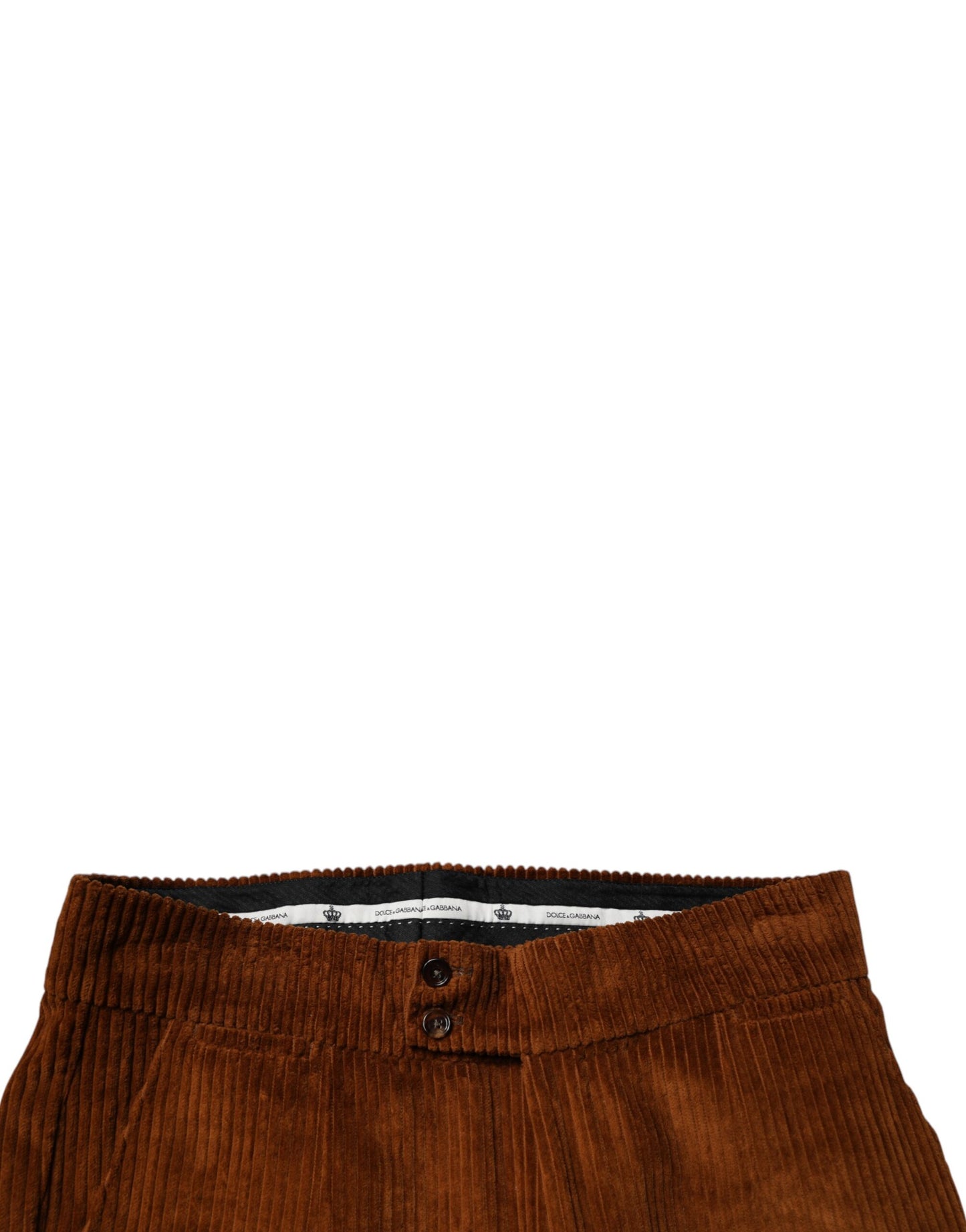 Dolce & Gabbana Dunkelbraune Skinny-Jeans aus Cord-Baumwolle