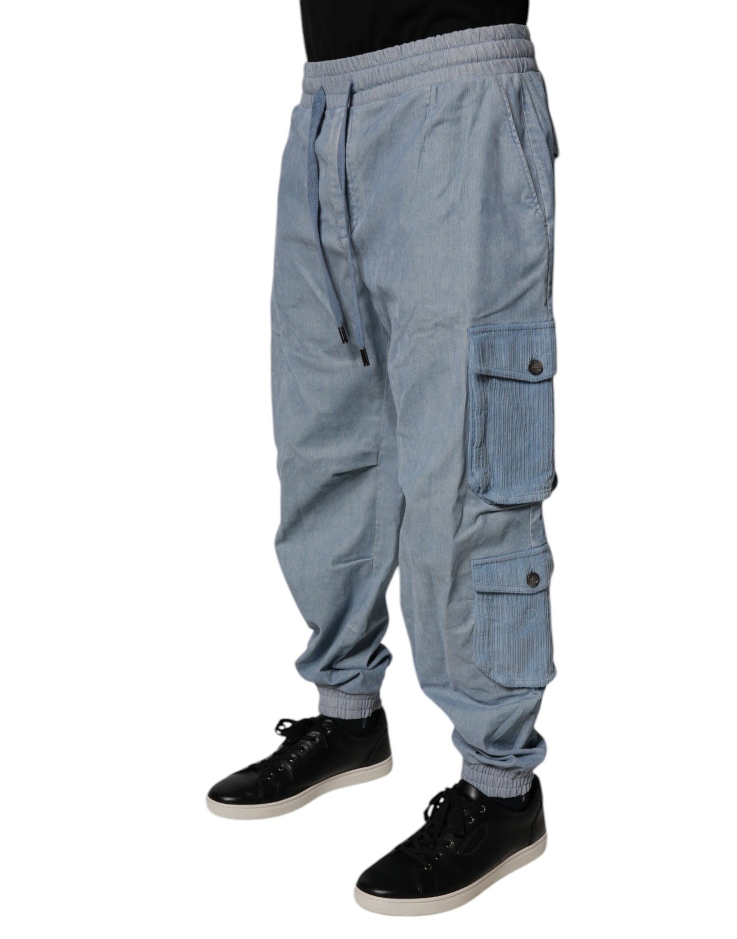 Dolce & Gabbana Hellblaue Cargo-Jogginghose aus Baumwolle für Herren