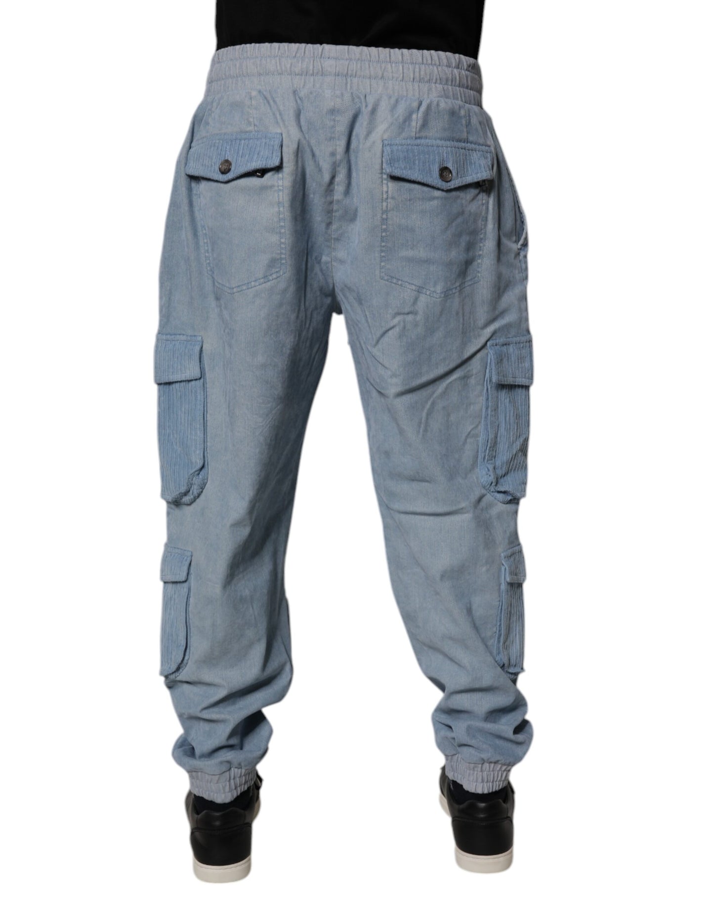 Dolce & Gabbana Hellblaue Cargo-Jogginghose aus Baumwolle für Herren