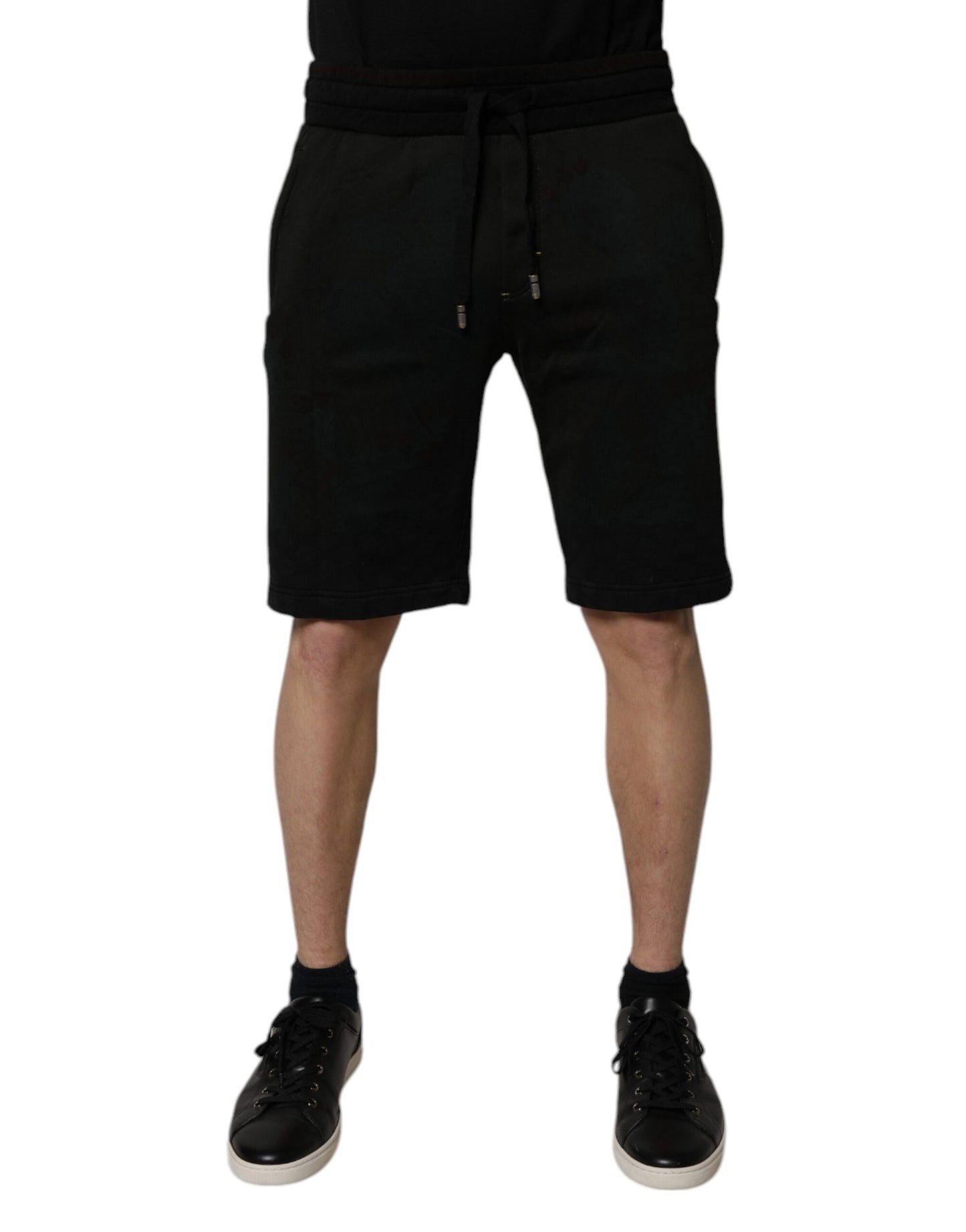Dolce & Gabbana Schwarze Baumwoll-Sweatshorts Herren-Bermudashorts