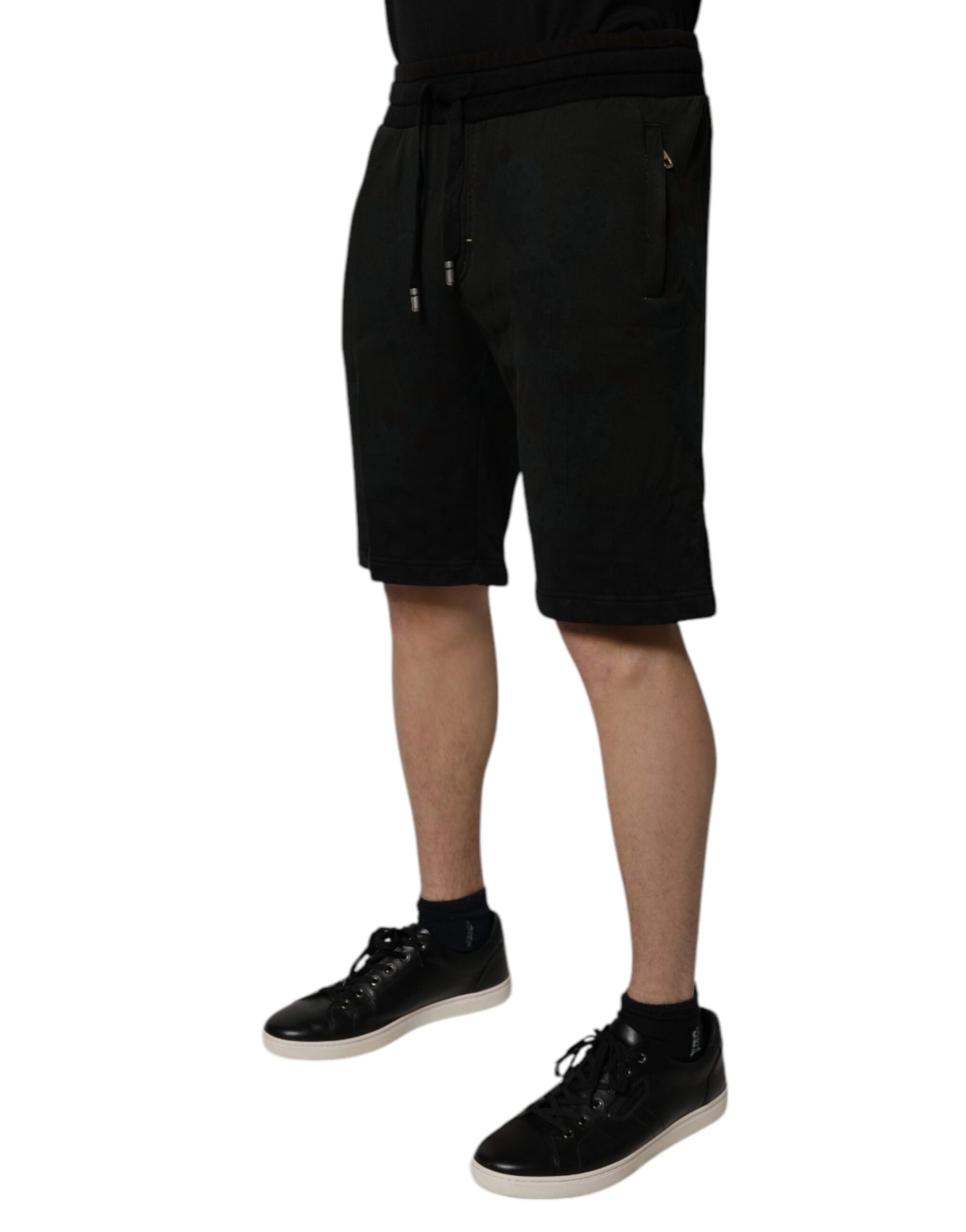 Dolce & Gabbana Schwarze Baumwoll-Sweatshorts Herren-Bermudashorts