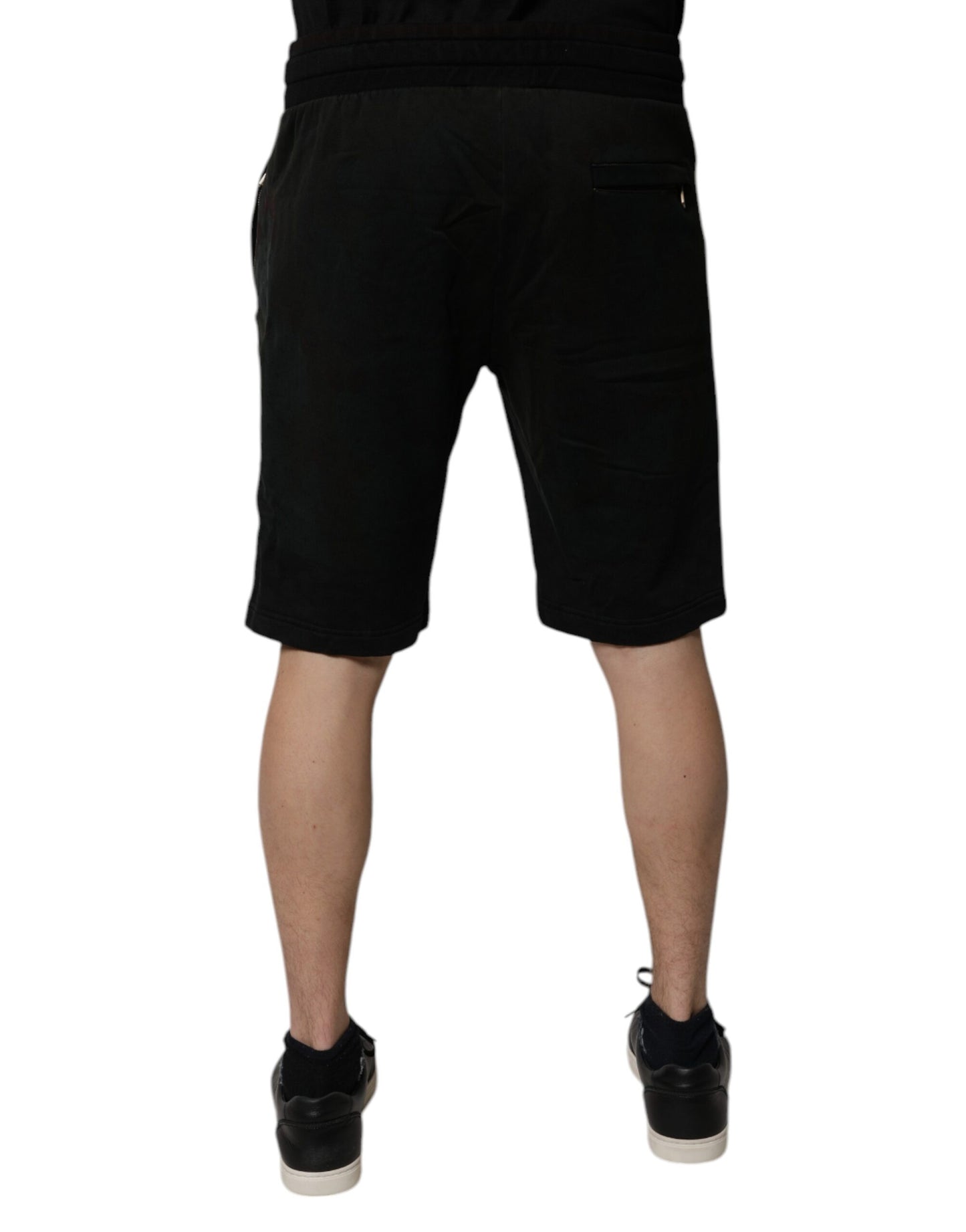 Dolce & Gabbana Schwarze Baumwoll-Sweatshorts Herren-Bermudashorts
