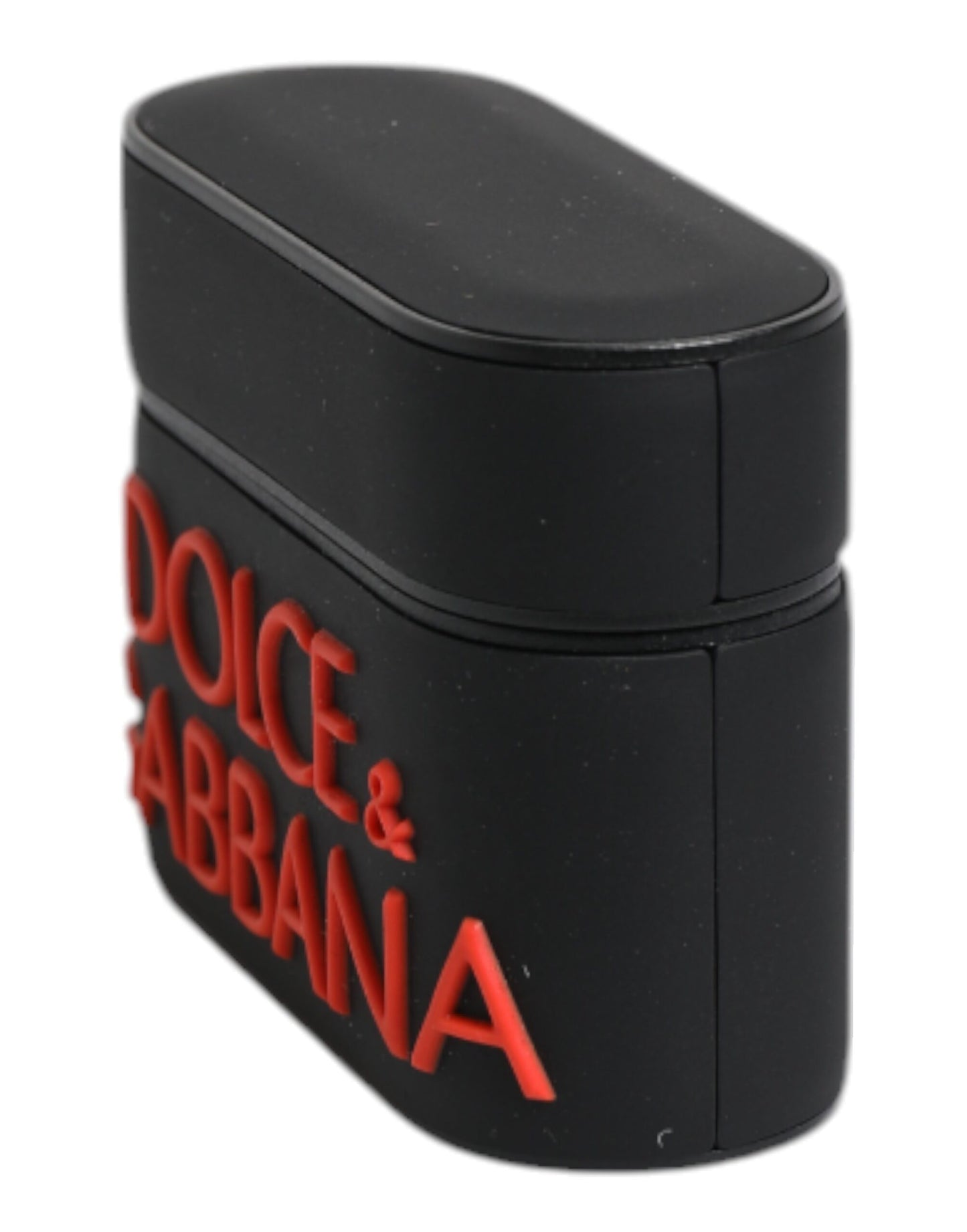 Dolce & Gabbana – Airpods-Hülle aus Silikon mit geprägtem Logo in Schwarz und Orange