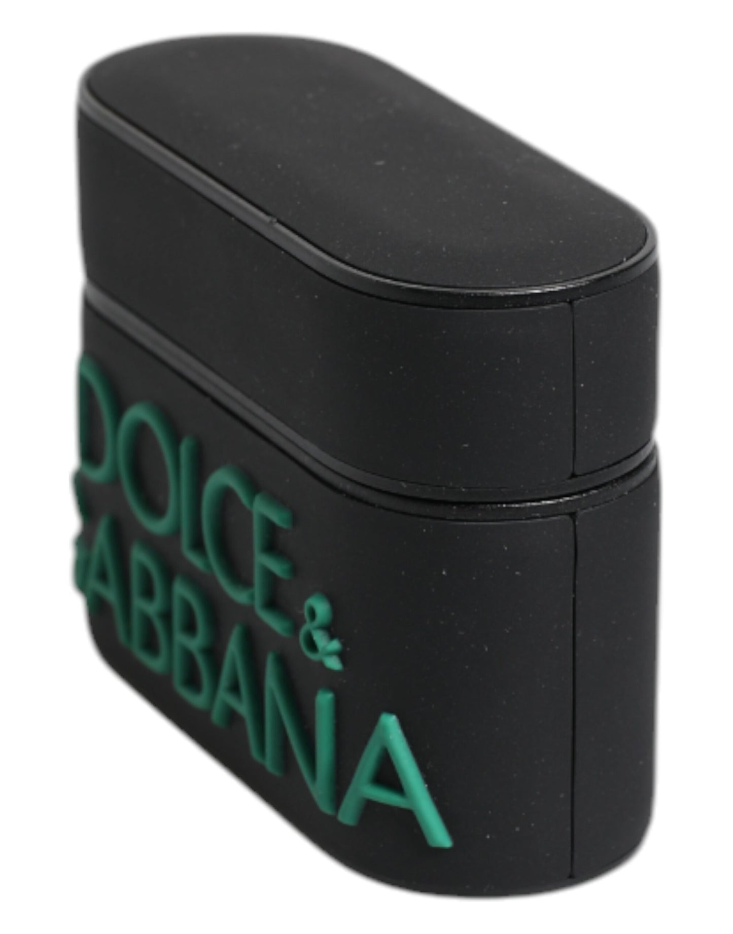 Dolce & Gabbana – Airpods-Hülle aus Silikon mit geprägtem Logo in Schwarz und Orange