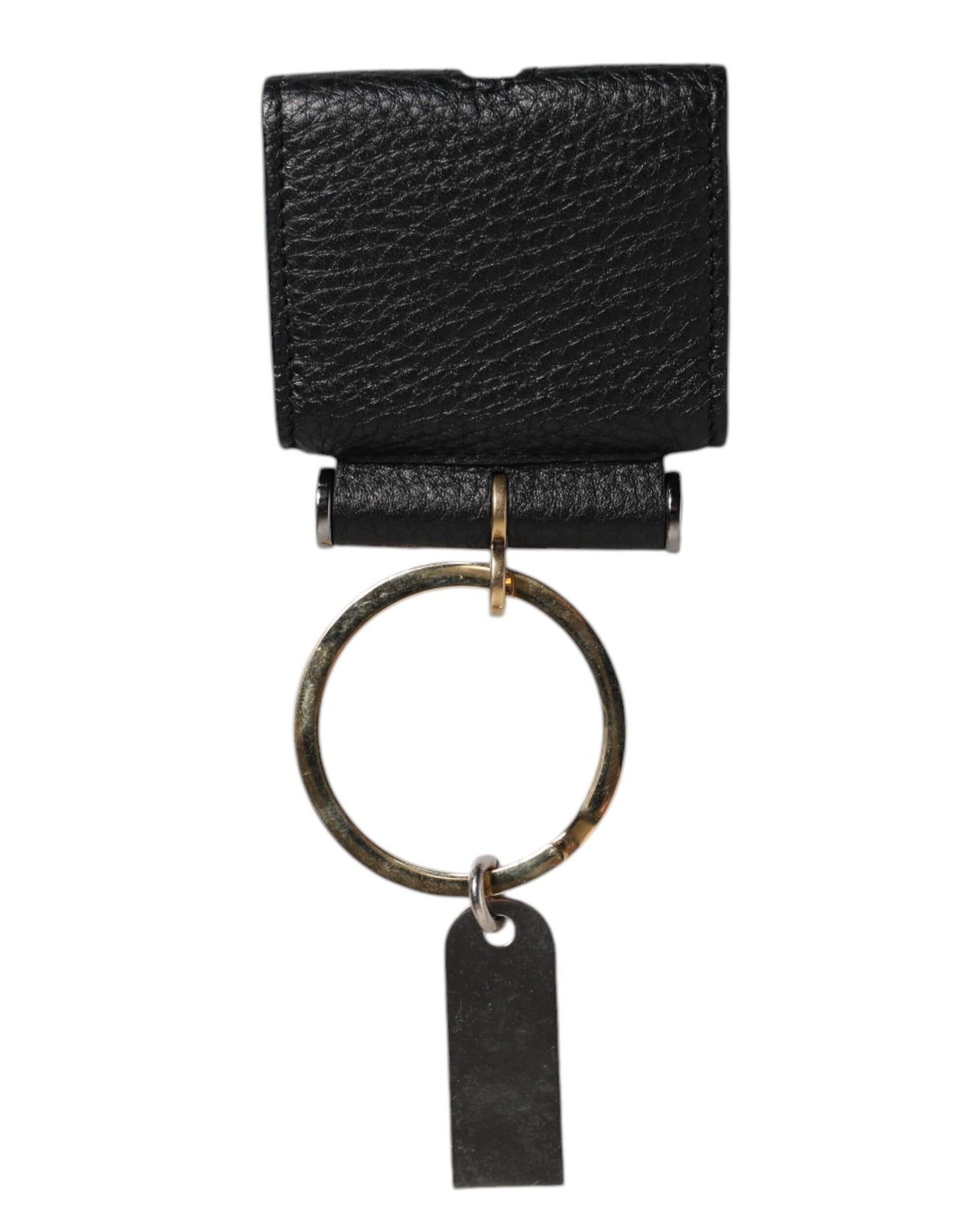 Dolce & Gabbana – Airpods-Hülle mit schwarzem Lederarmband und goldenem Metall-Logo