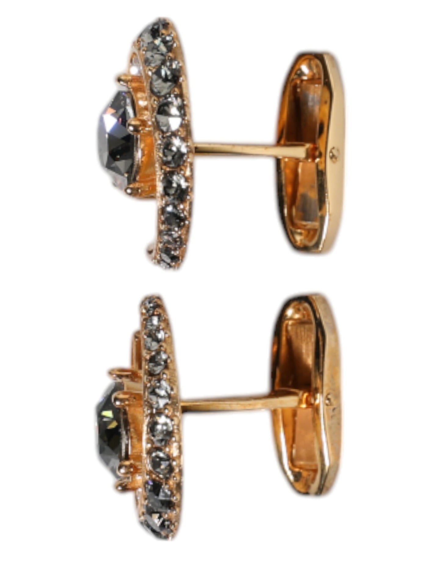 Dolce & Gabbana Manschettenknopf Luna aus Messing, Gold und schwarzem Kristall