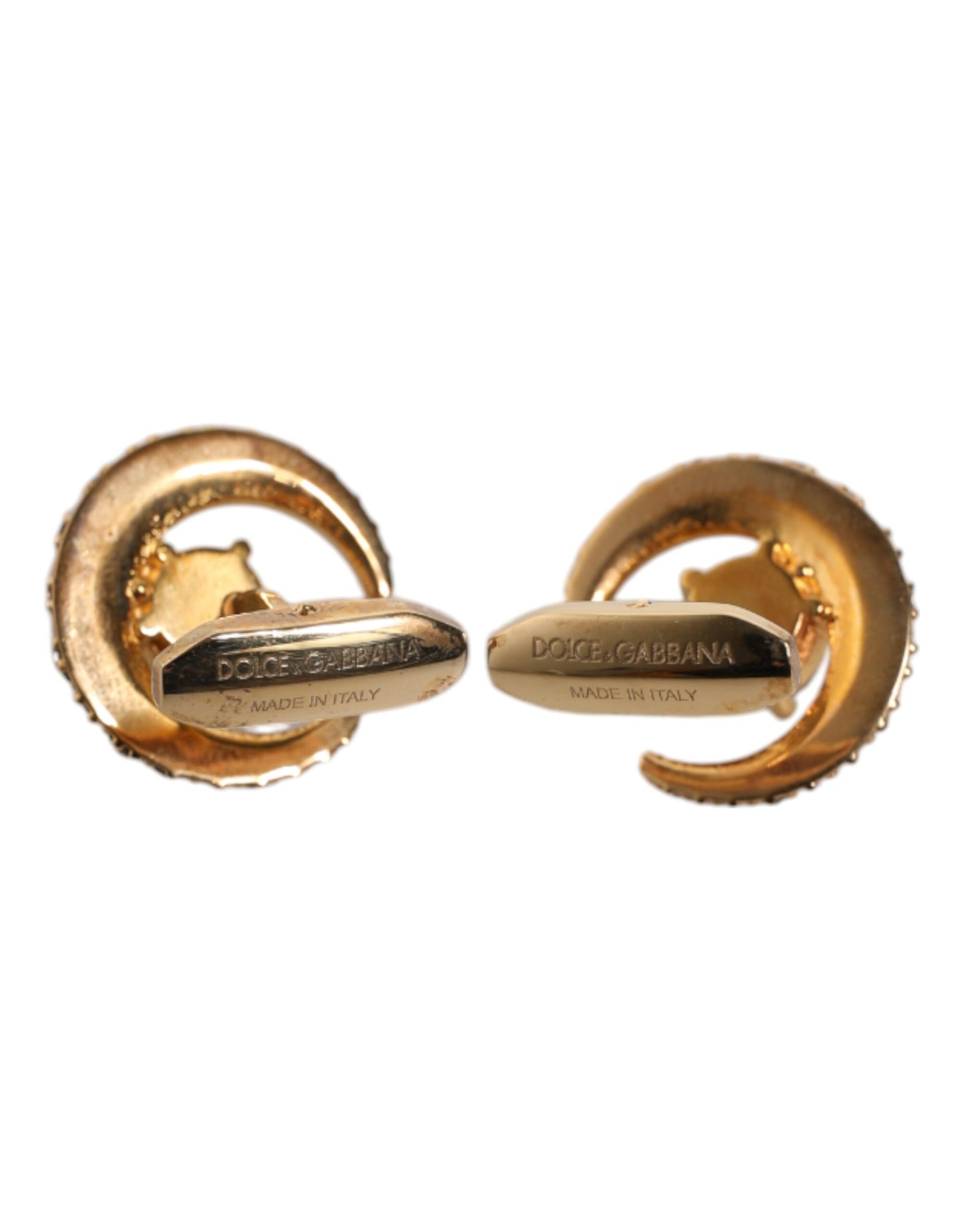 Dolce & Gabbana Manschettenknopf Luna aus Messing, Gold und schwarzem Kristall
