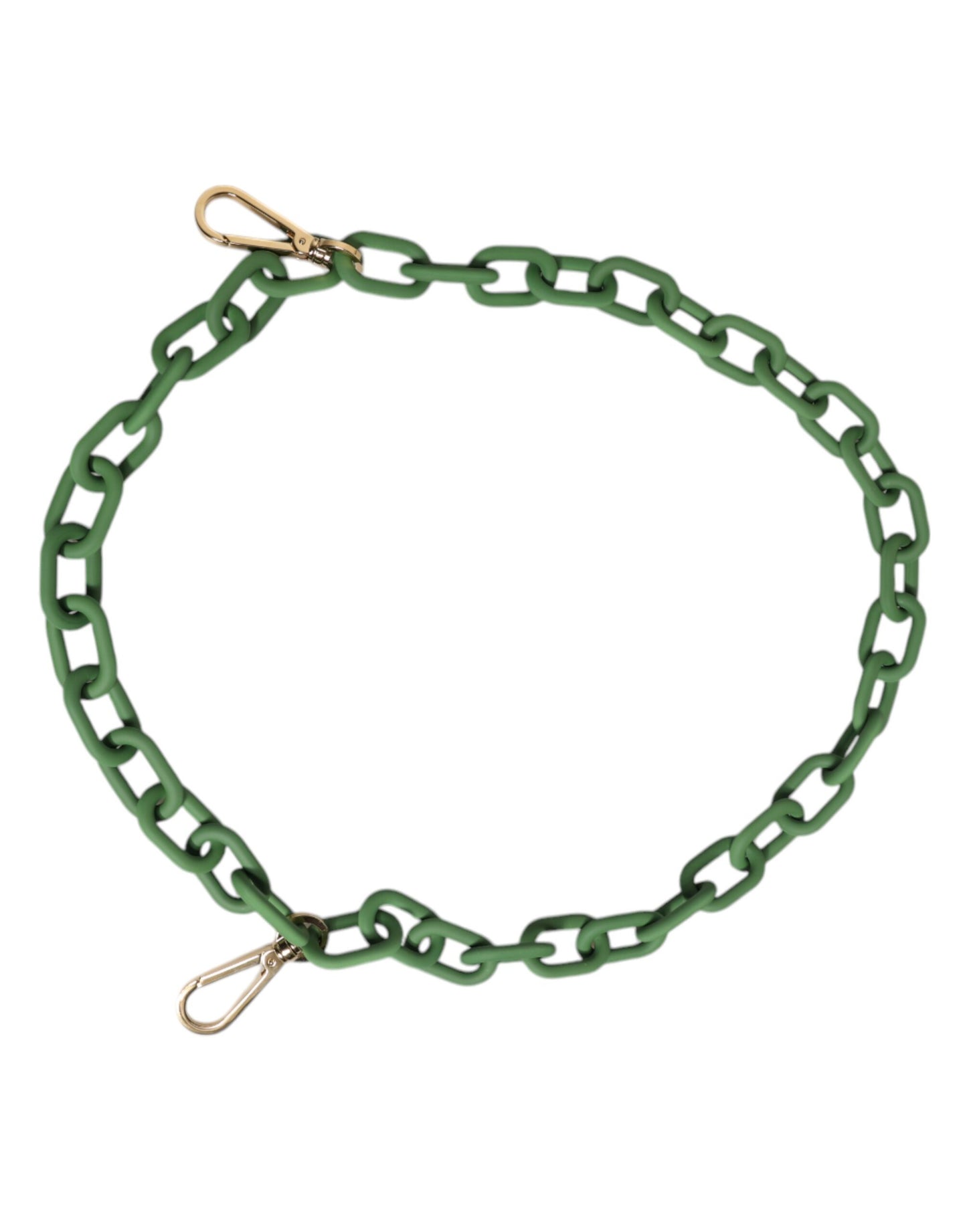 Dolce & Gabbana Grüne Plexy-Acryl-Geldbörsenkette mit klobiger Goldbeschläge