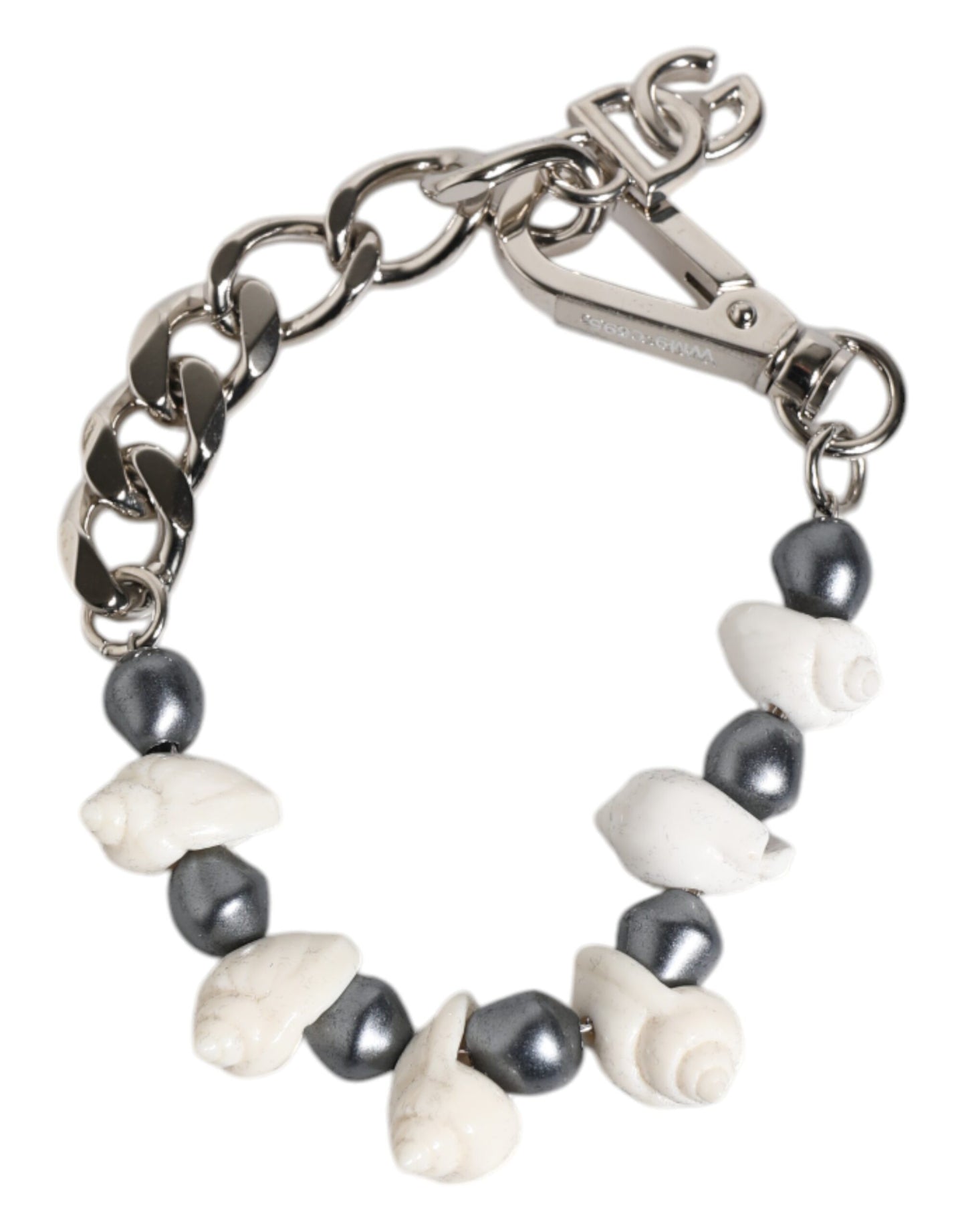 Dolce & Gabbana – Armband mit Muschelanhänger und DG-Logo in Silbertönen