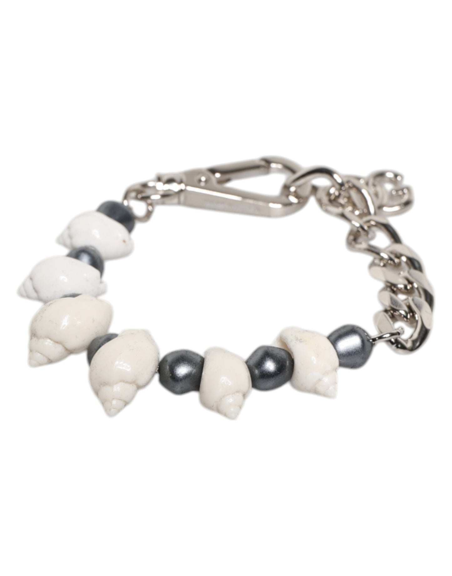 Dolce & Gabbana – Armband mit Muschelanhänger und DG-Logo in Silbertönen