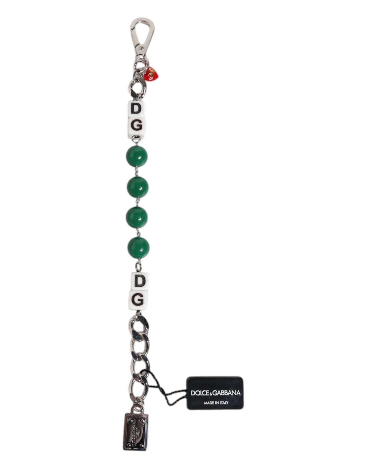 Dolce & Gabbana – Charm-Armband mit Würfel-Logo aus silberfarbenem Messing